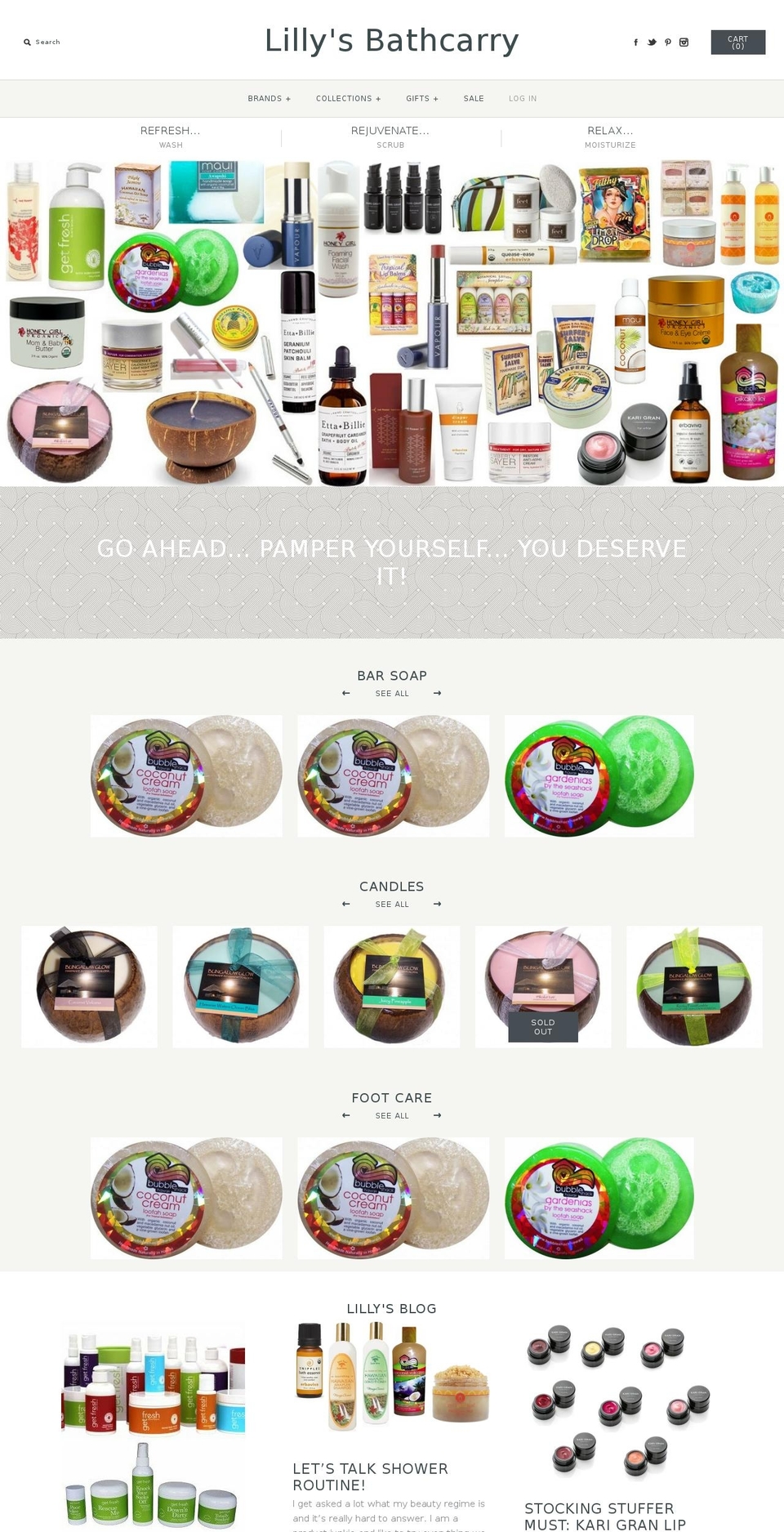 lillysbathcarry.com shopify website screenshot