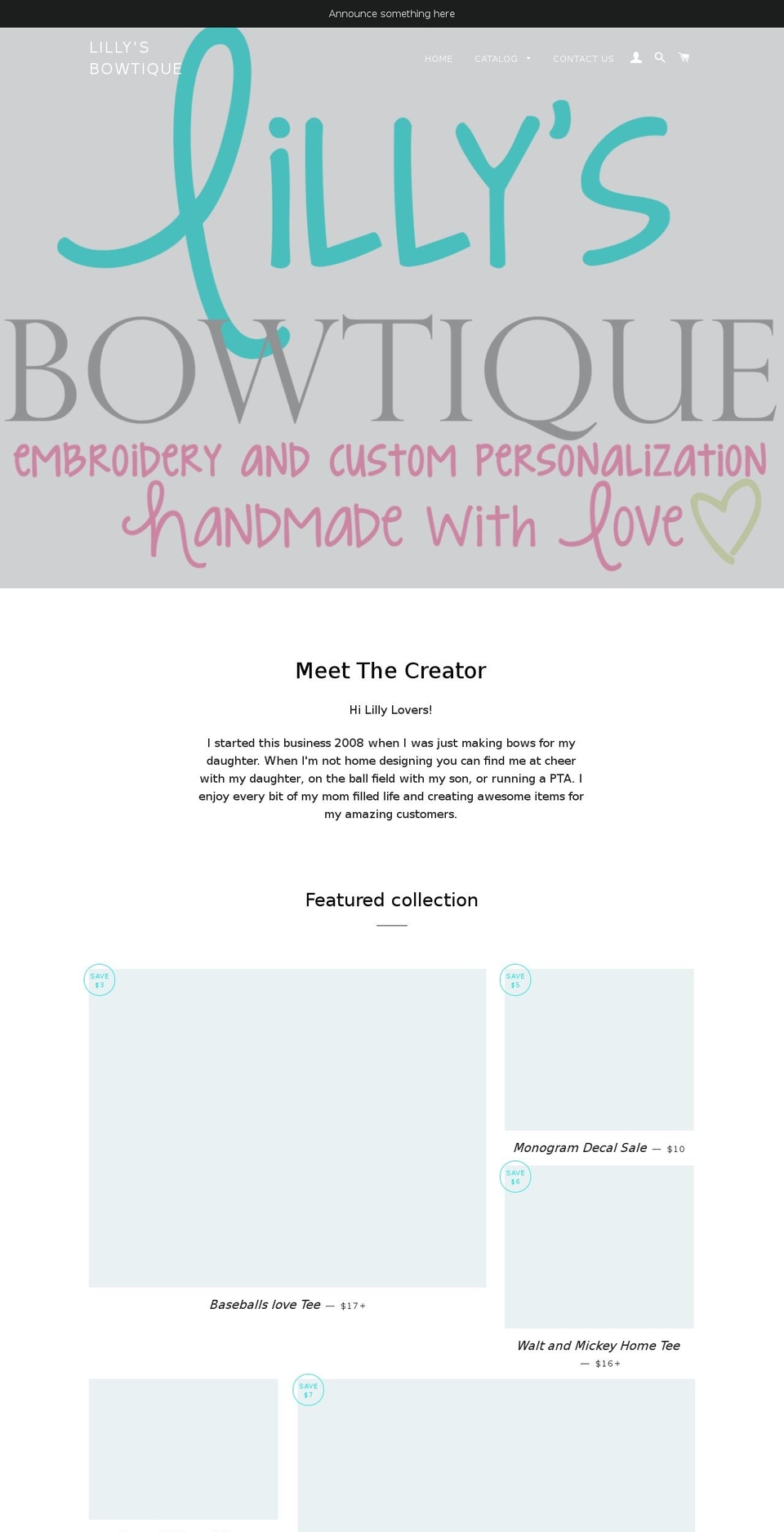 lillysbowtique.net shopify website screenshot