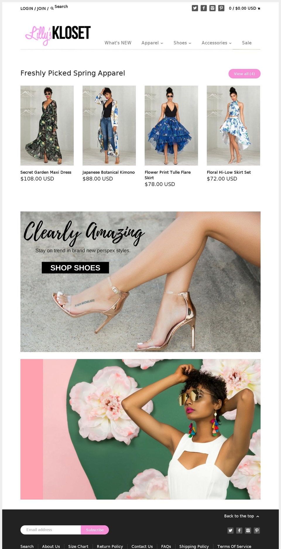 lillyskloset.com shopify website screenshot