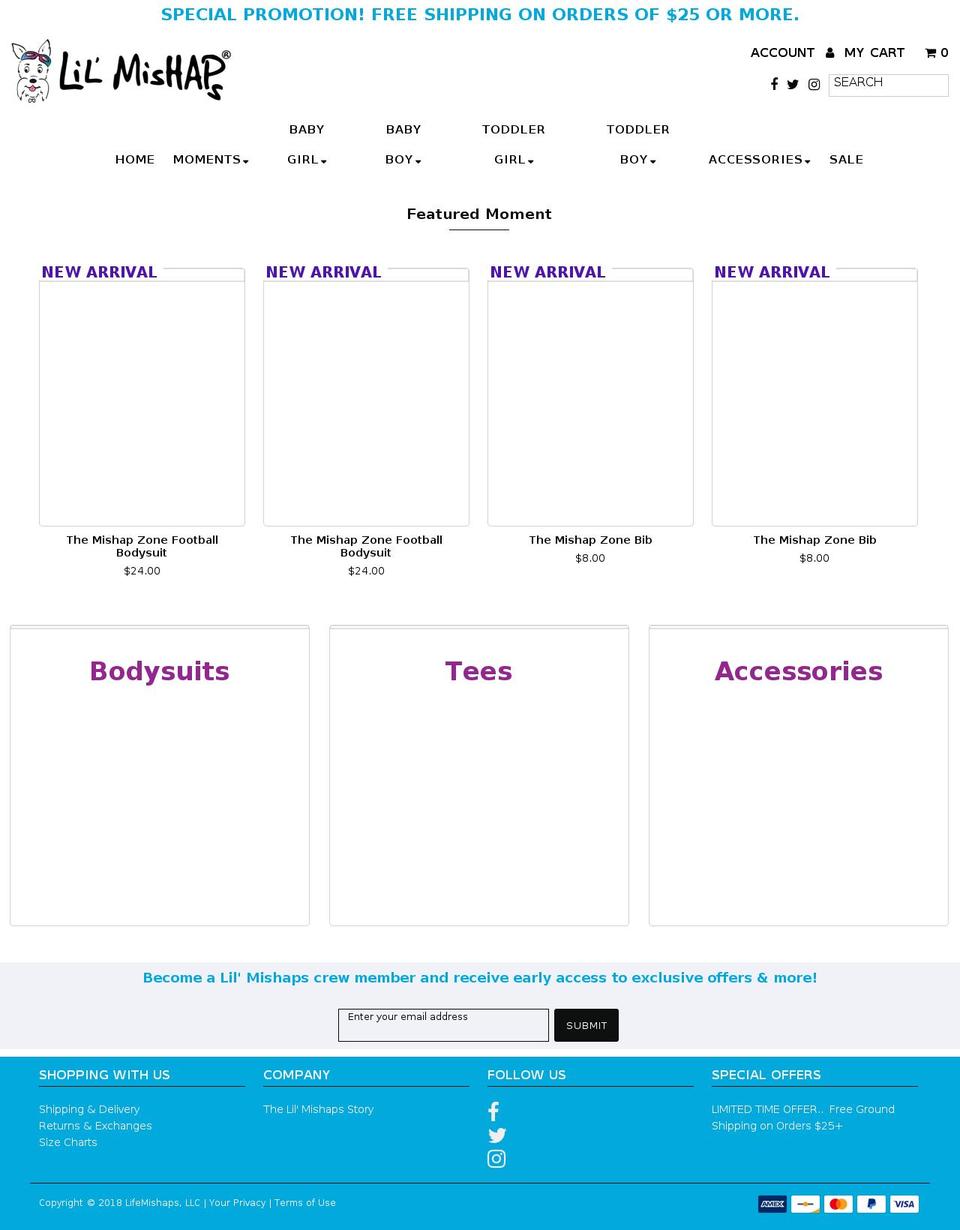 lilmishaps.com shopify website screenshot