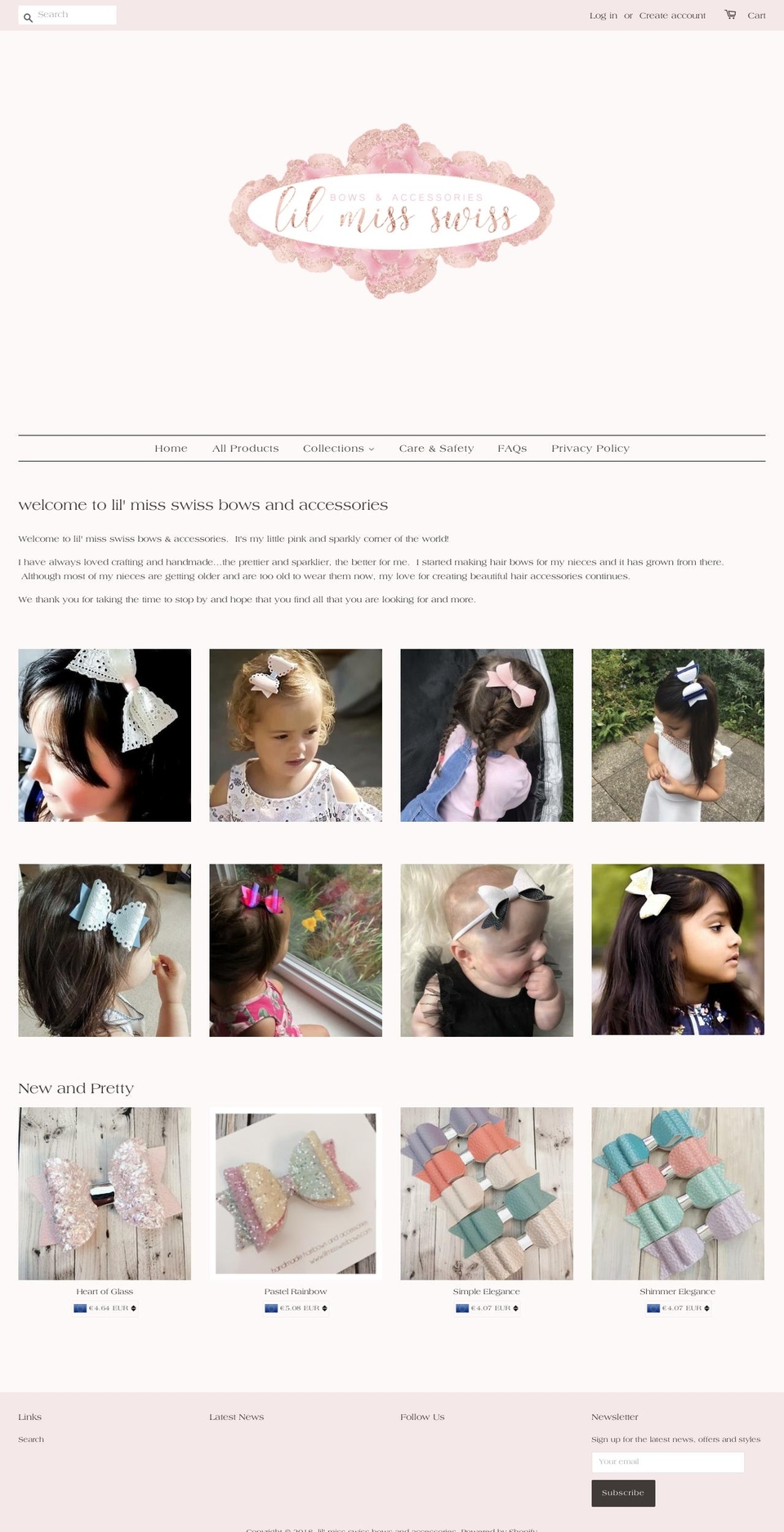 lilmissswissbows.com — Shopify storefront screenshot