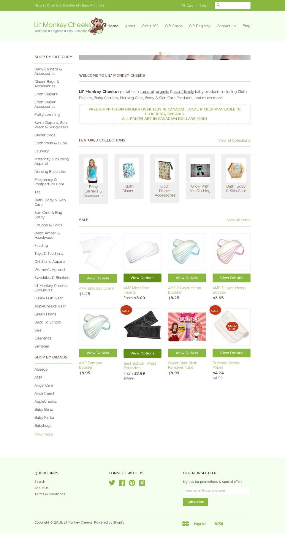 lilmonkeycheeks.com — Shopify storefront screenshot