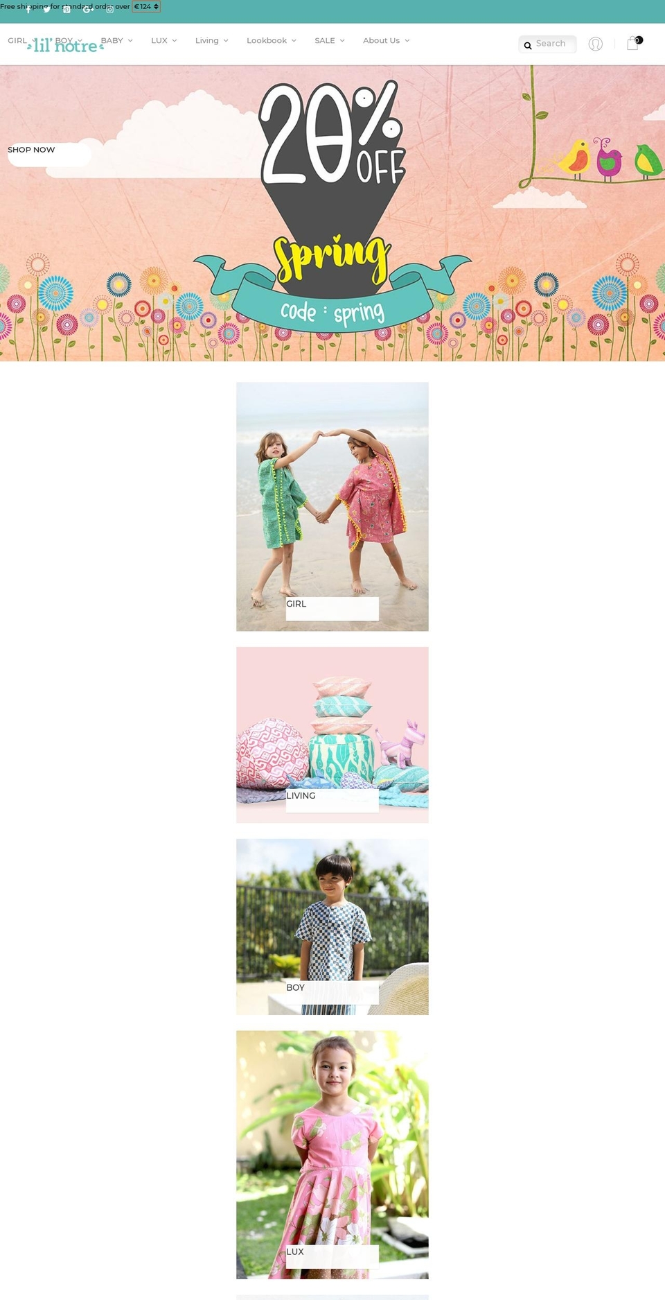 lilnotre.com shopify website screenshot