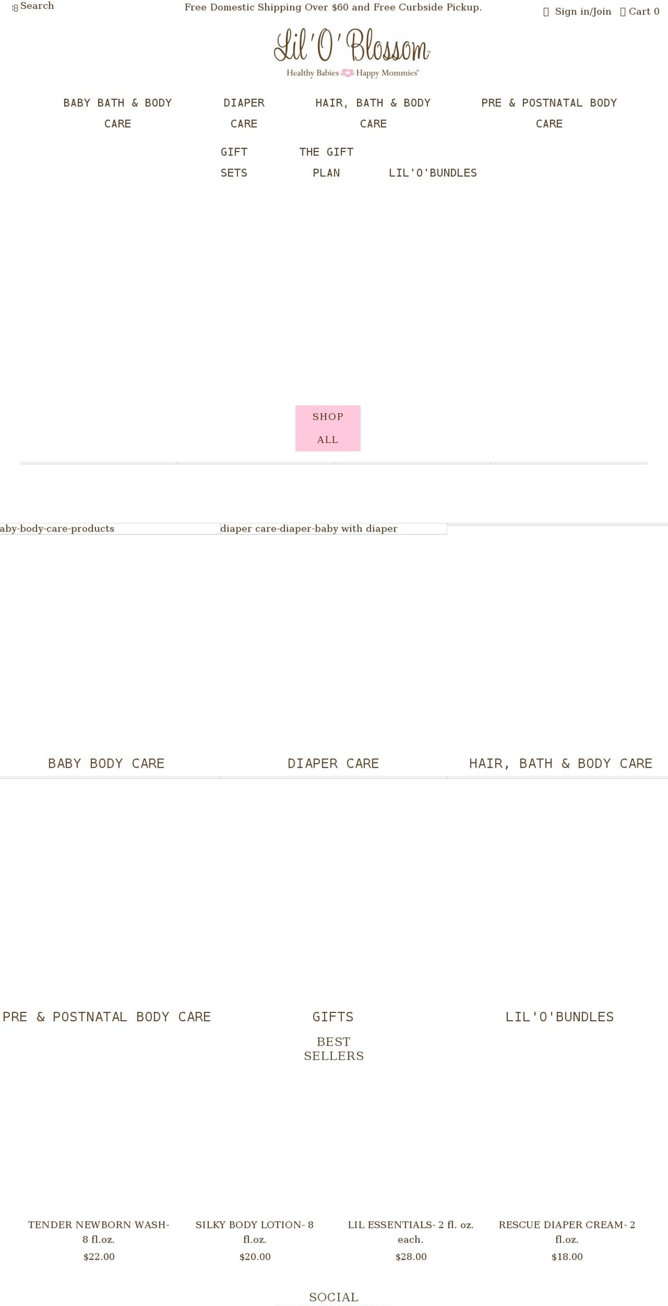 liloblossom.com shopify website screenshot