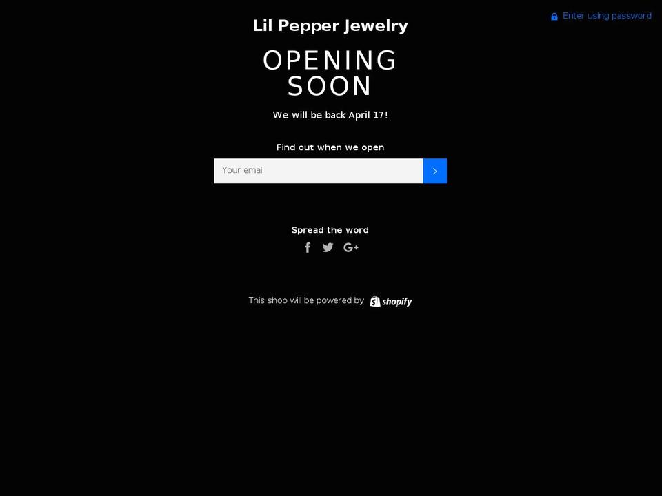 lilpepperjewelry.com shopify website screenshot