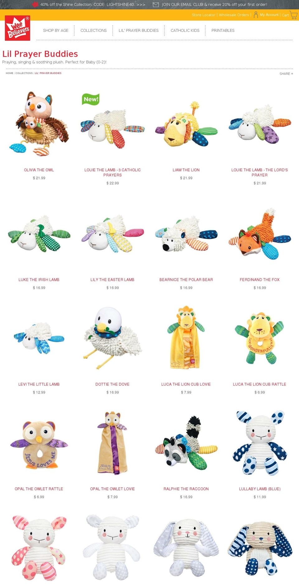lilprayerbuddies.com — Shopify storefront screenshot