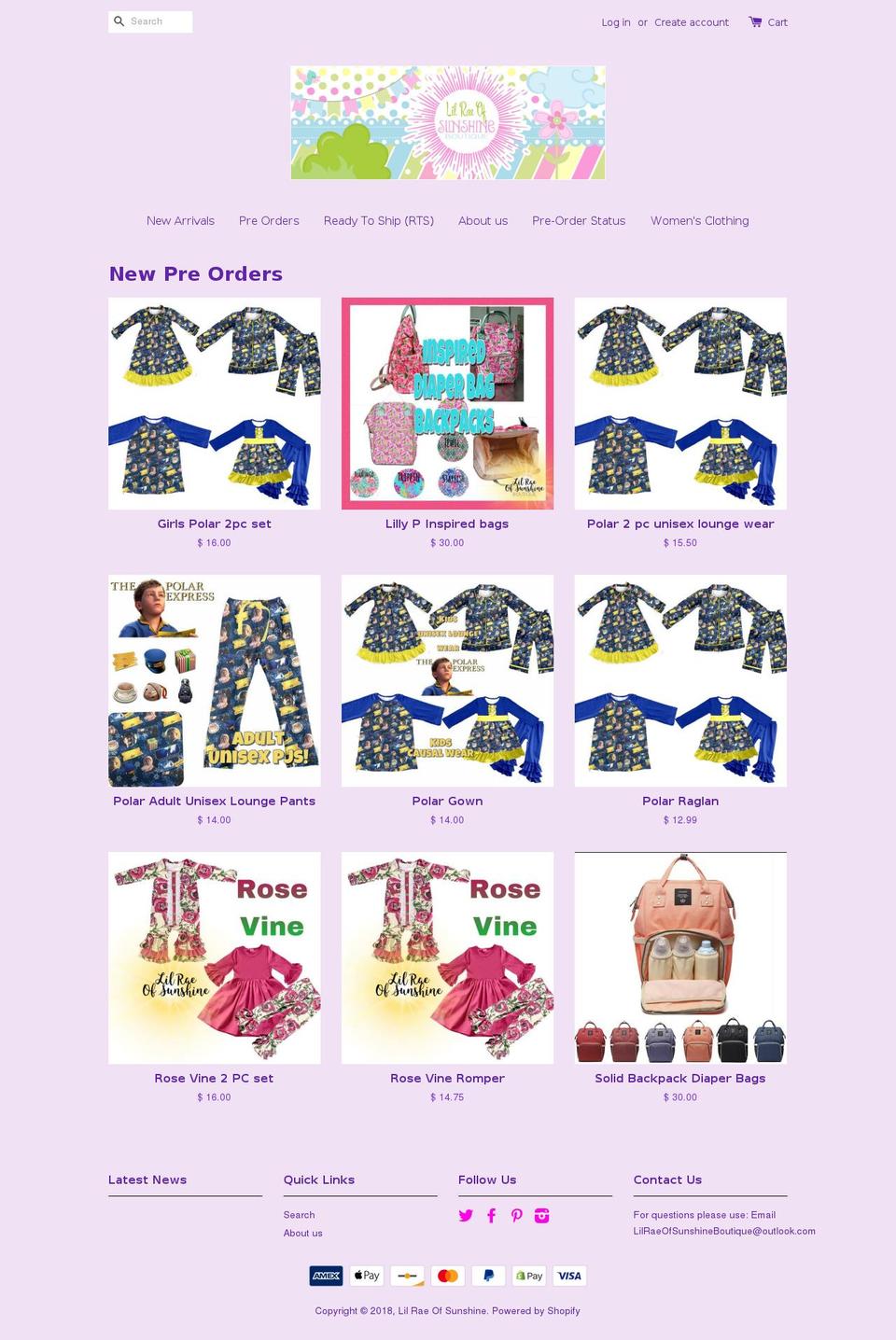 lilraeofsunshine.com shopify website screenshot