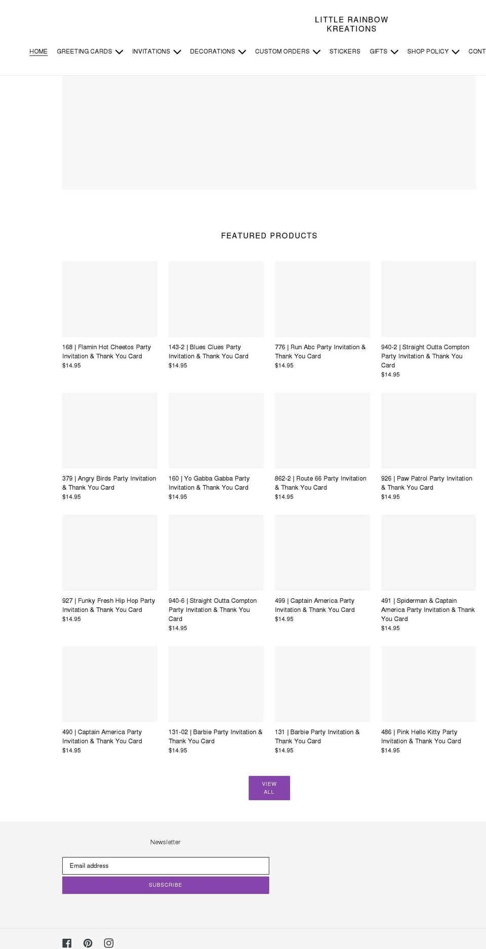 lilrainbowkreations.com shopify website screenshot