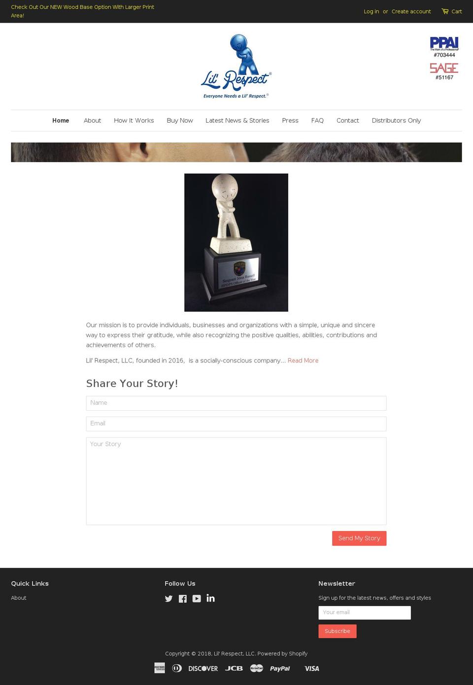lilrespect.com shopify website screenshot