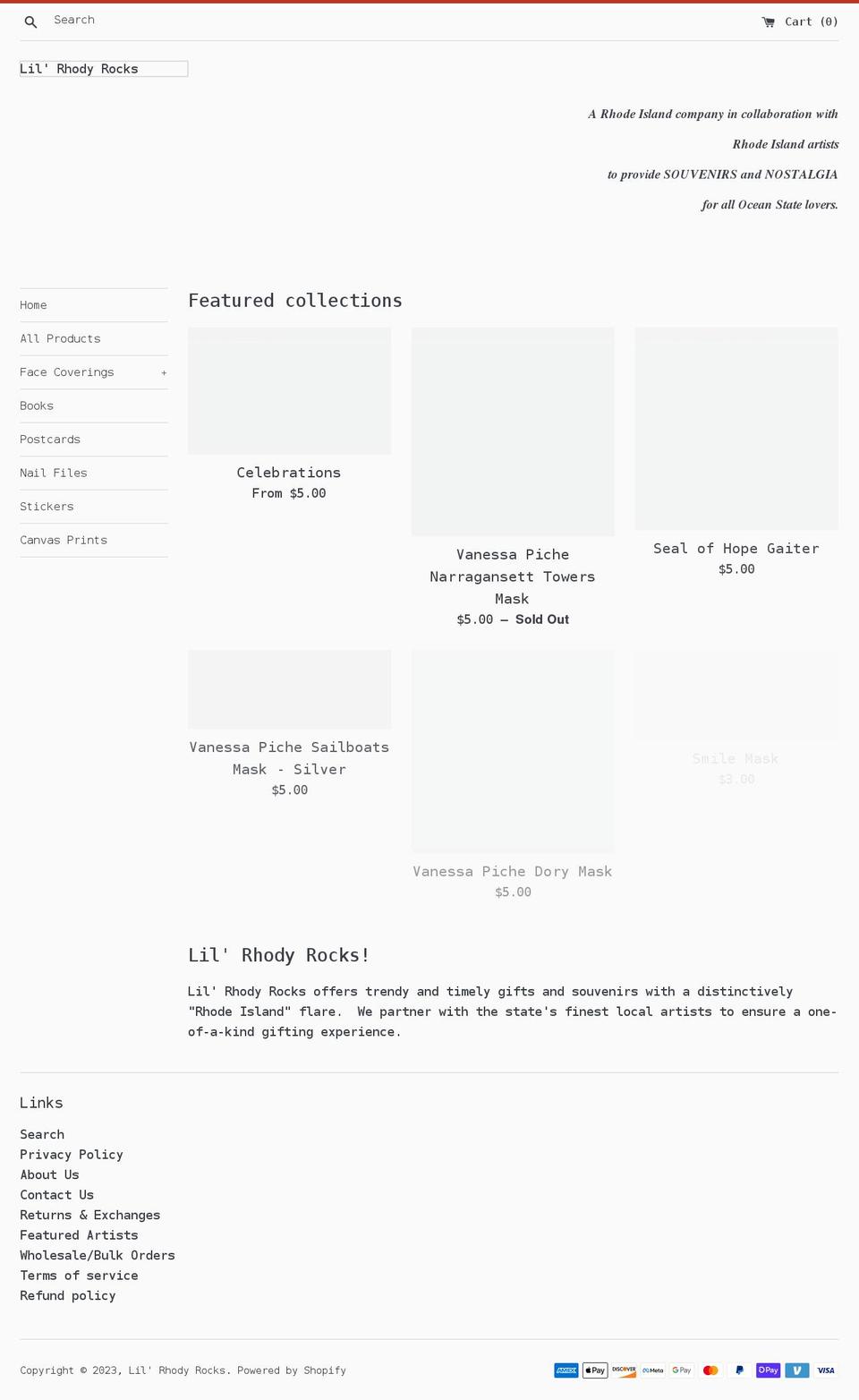 lilrhodyrocks.com shopify website screenshot