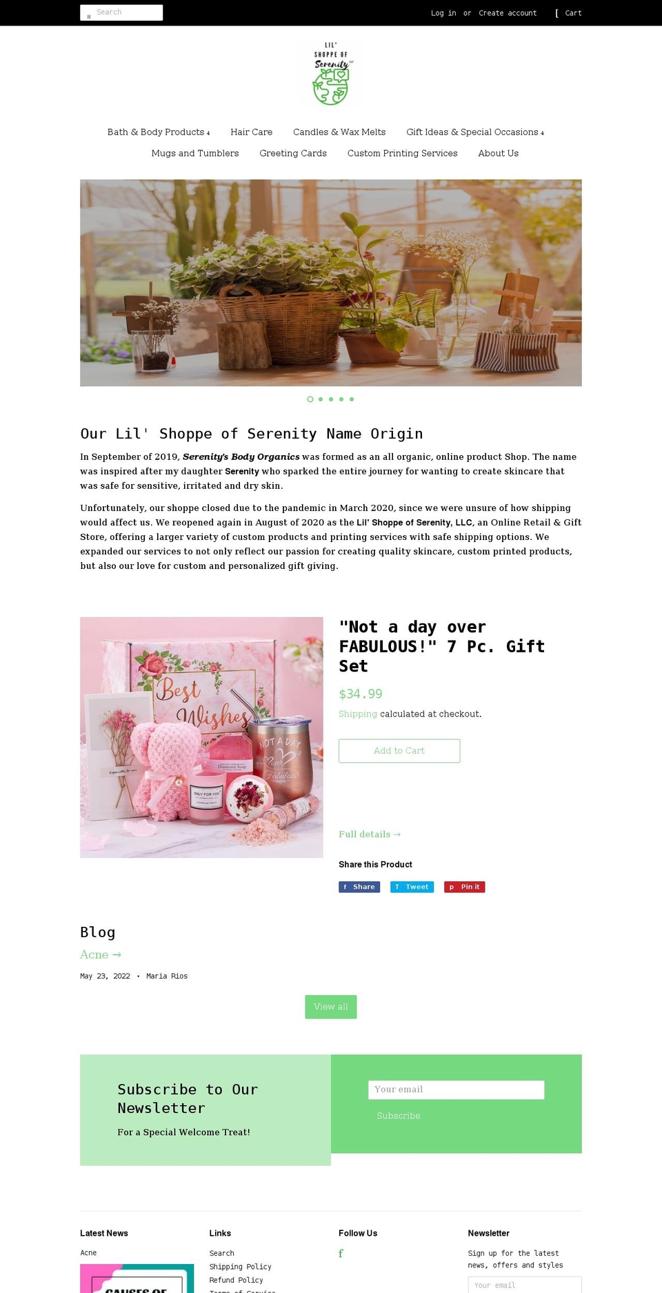 lilshoppeofserenity.com shopify website screenshot