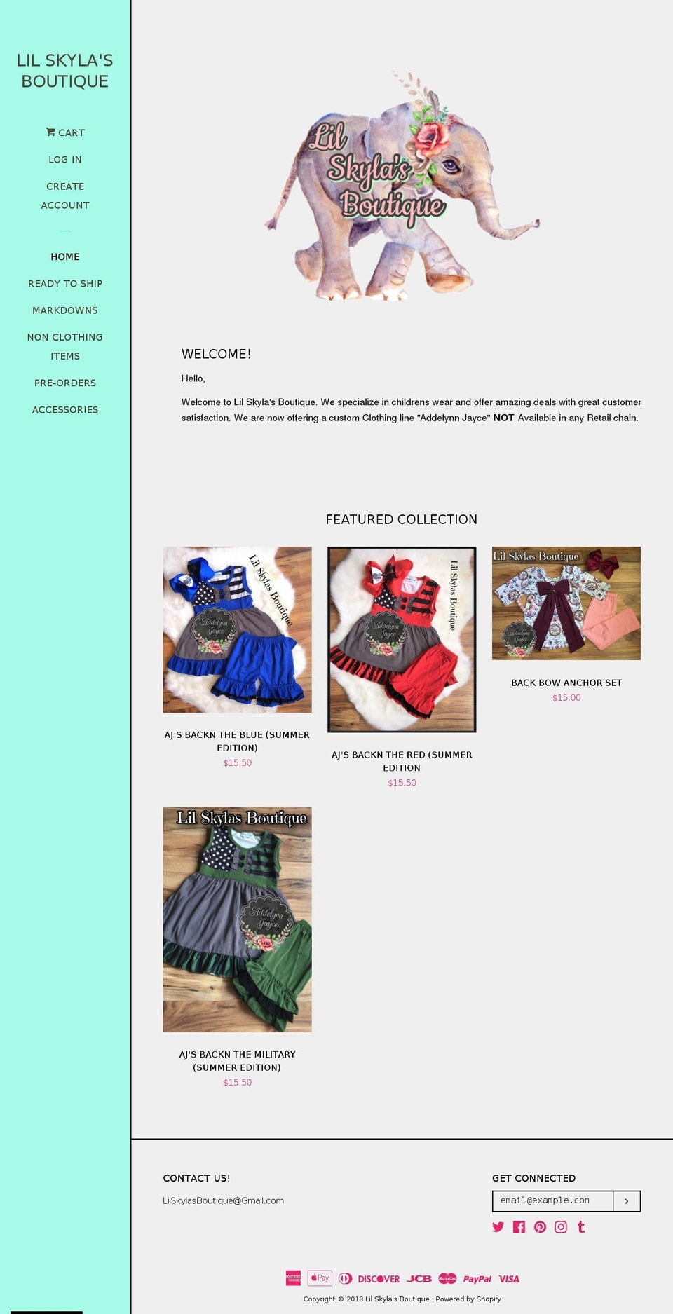 lilskylasboutique.com — Shopify storefront screenshot