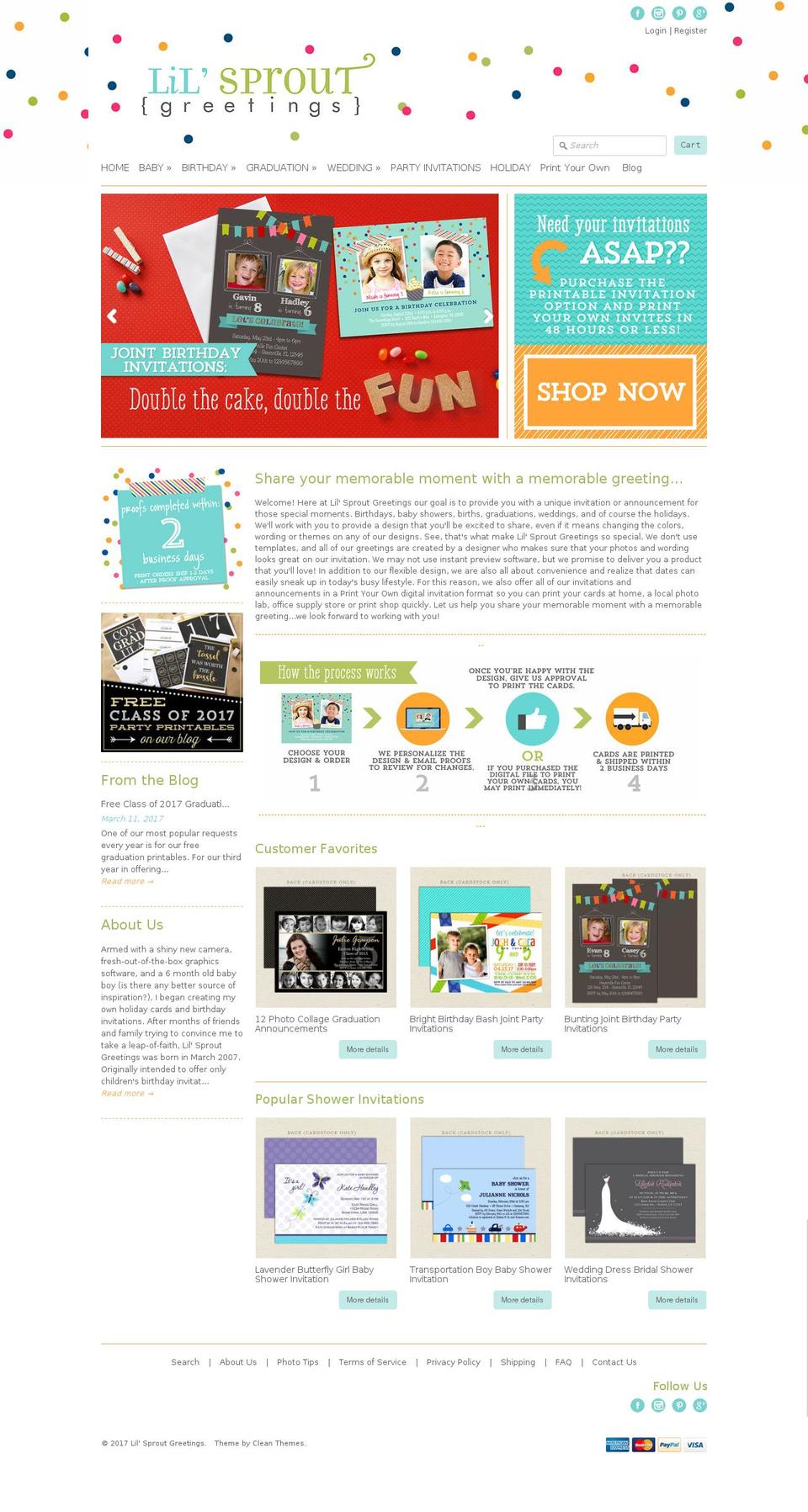 Expression Shopify theme site example lilsproutgreetings.com