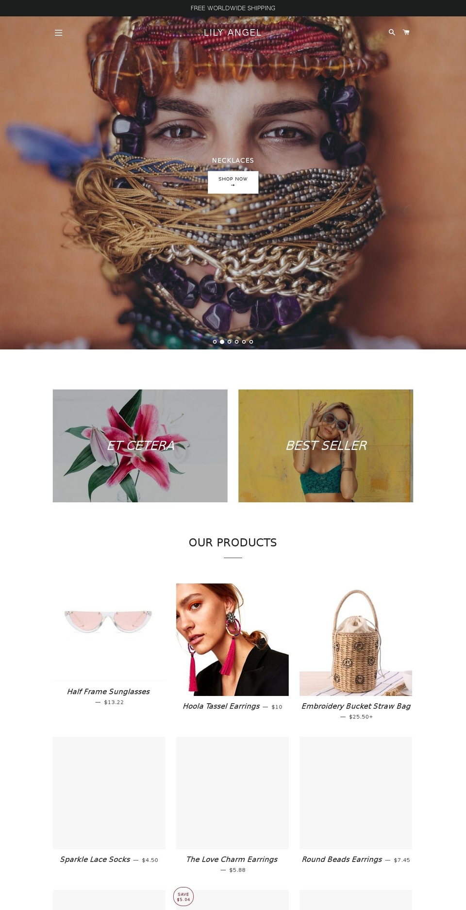 lily-angel.com — Shopify storefront screenshot