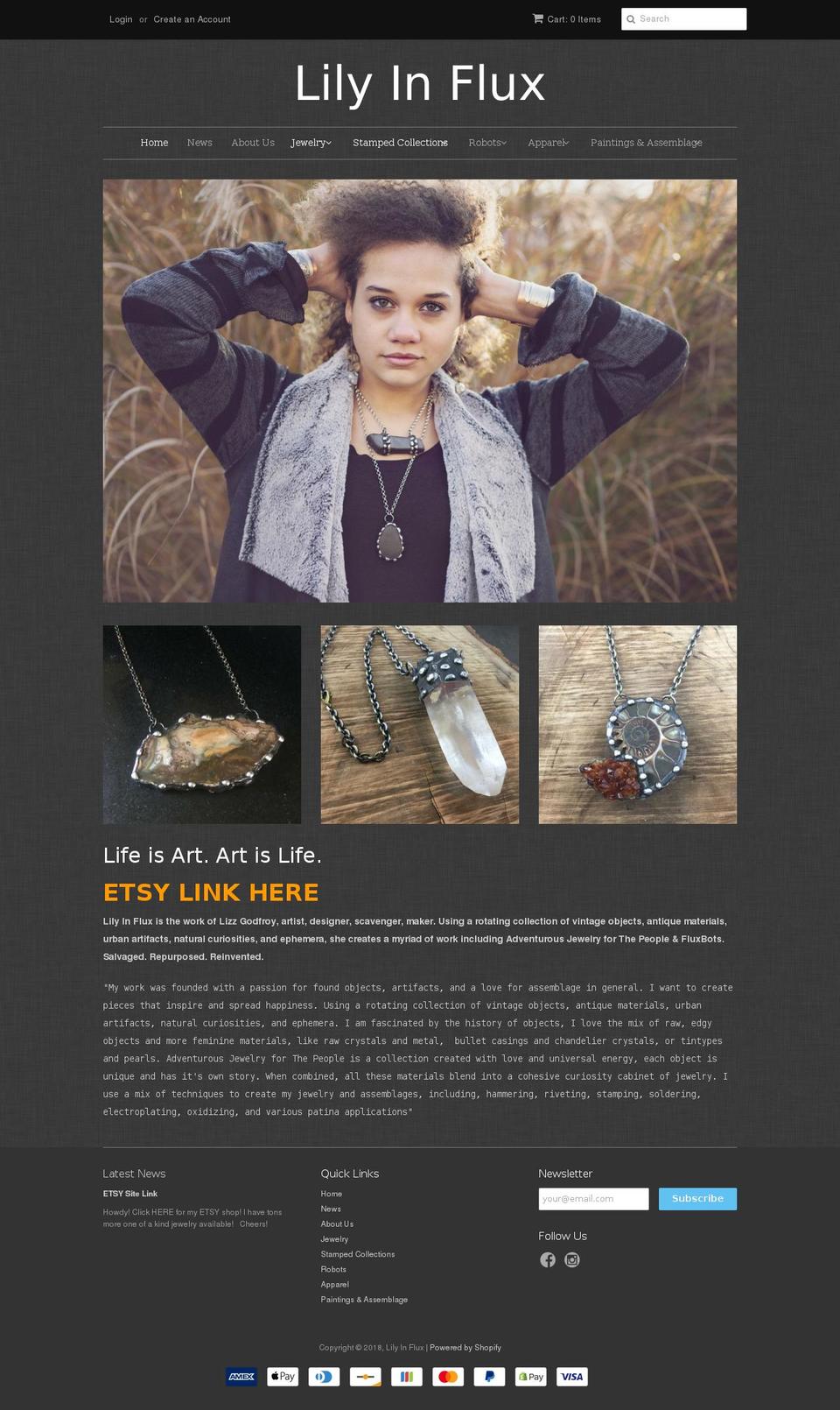 lily-in-flux.myshopify.com shopify website screenshot