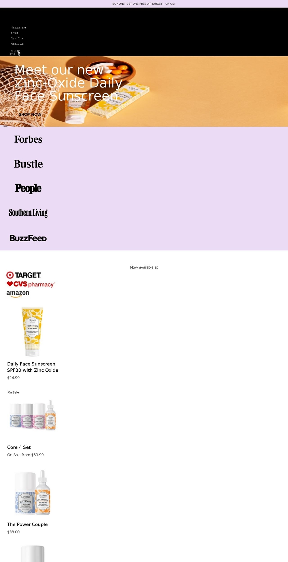 lilyananaturals.com shopify website screenshot