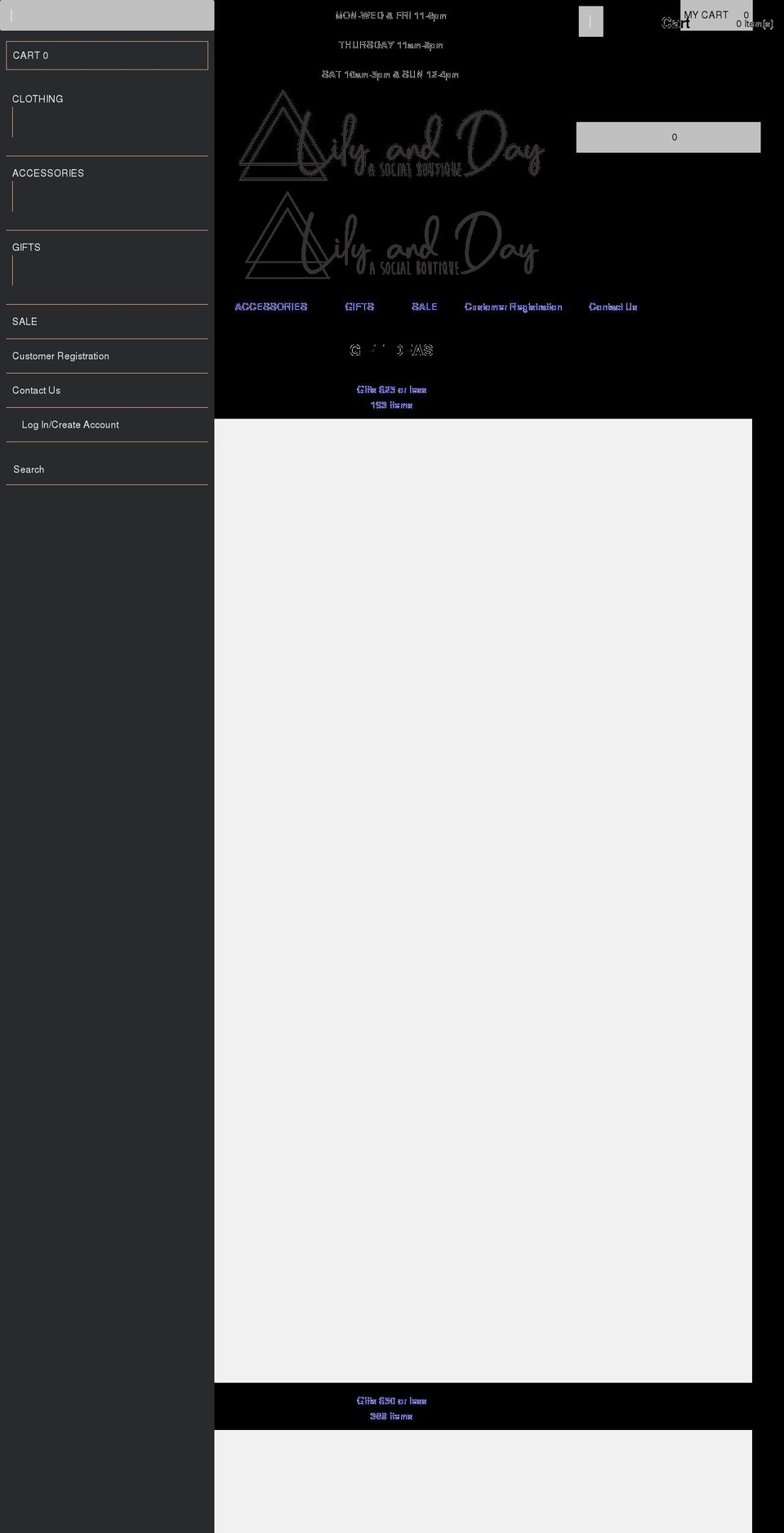 lilyandday.com — Shopify storefront screenshot