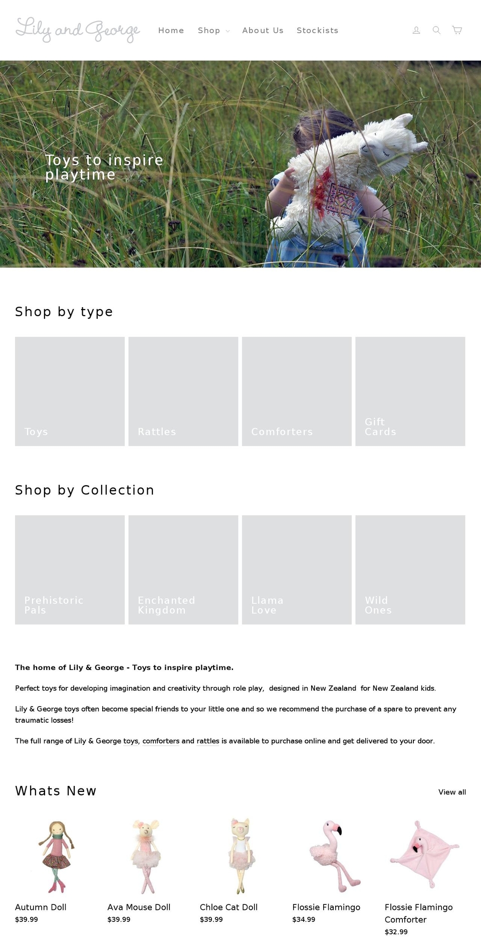 lilyandgeorge.com.au shopify website screenshot