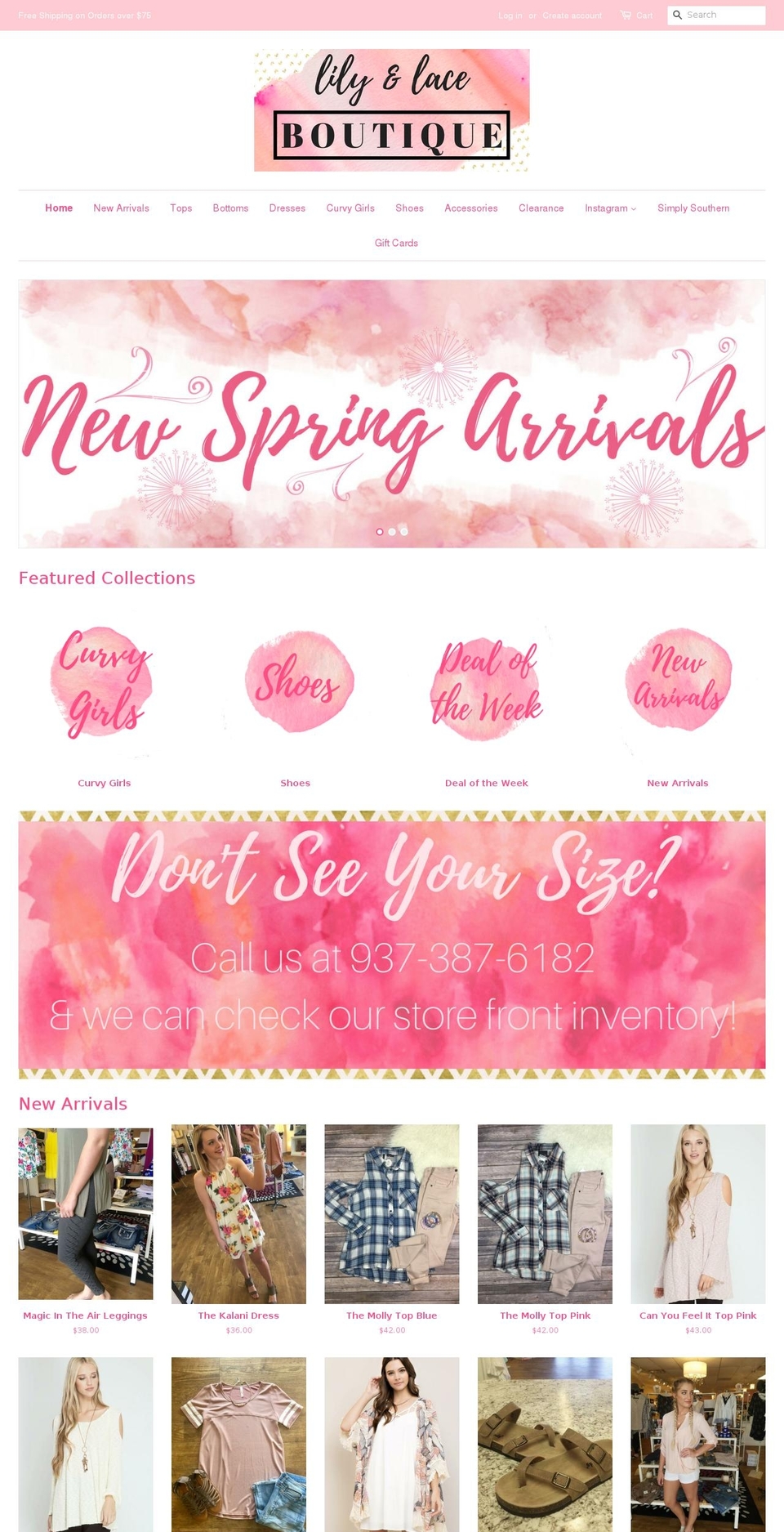 lilyandlaceboutique.com shopify website screenshot