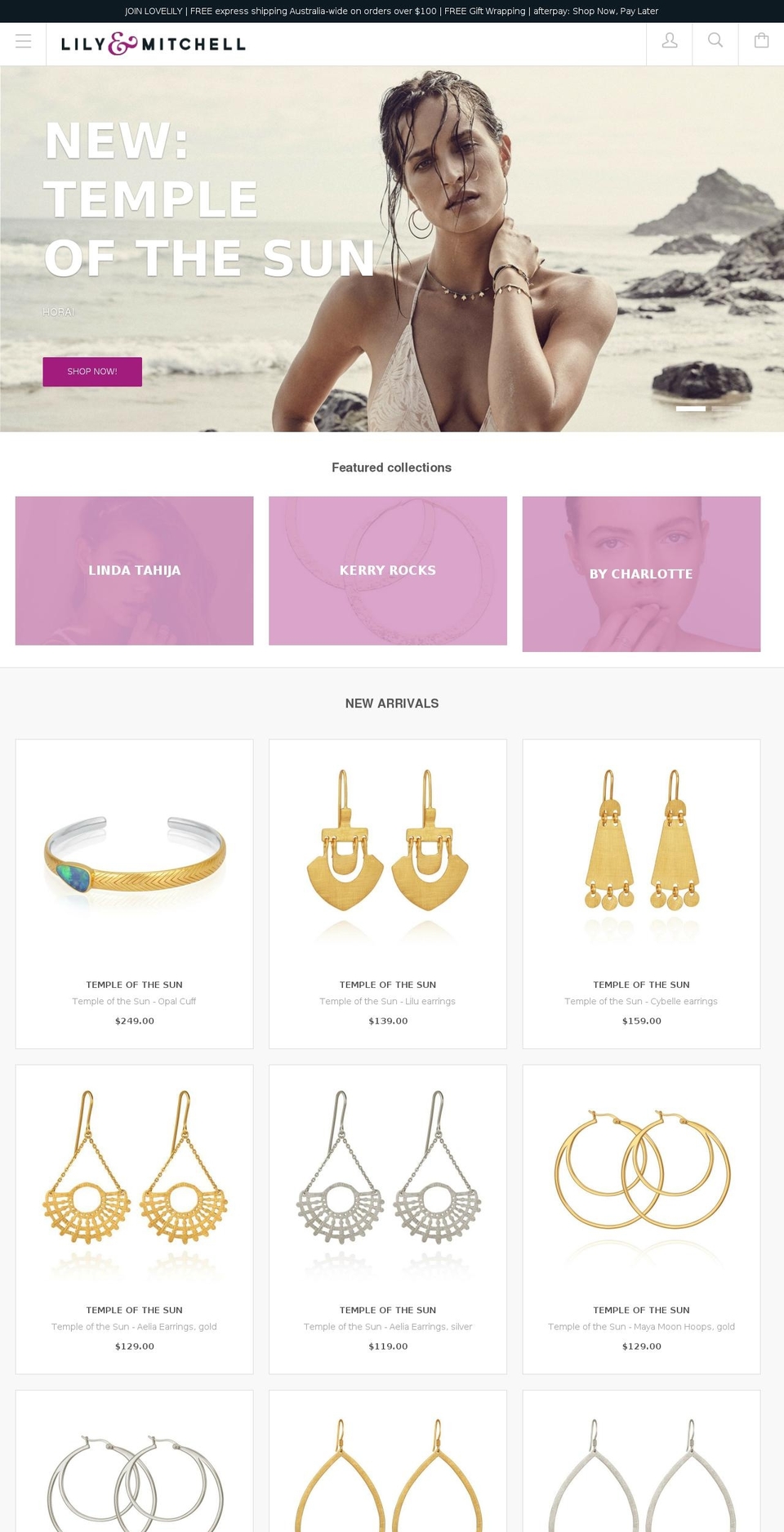 lilyandmitchell.com.au shopify website screenshot