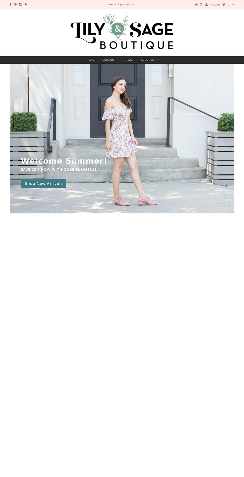 lilyandsageboutique.com — Shopify storefront screenshot