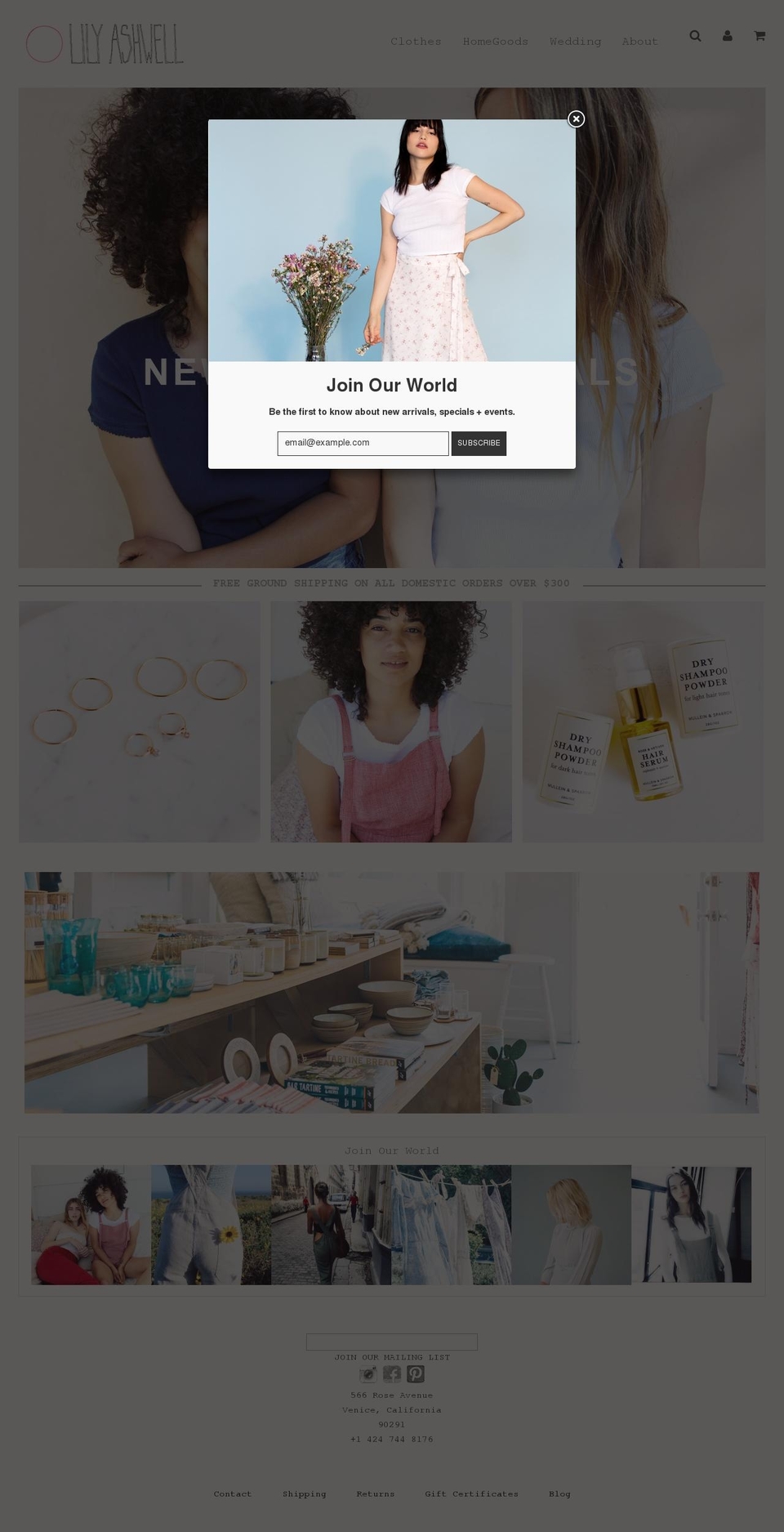 Broadcast Shopify theme site example lilyashwell.com