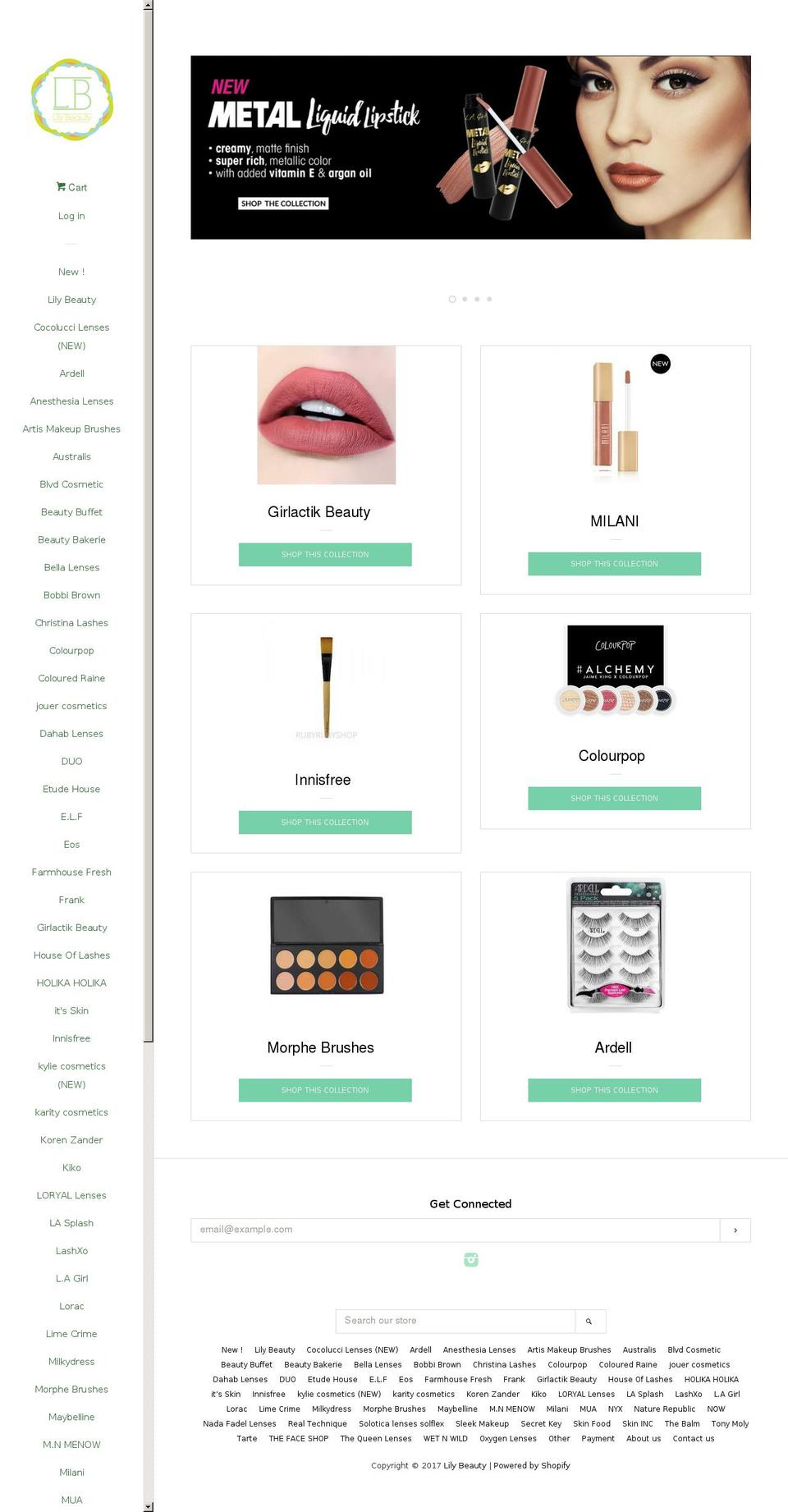lilybeauty.net shopify website screenshot