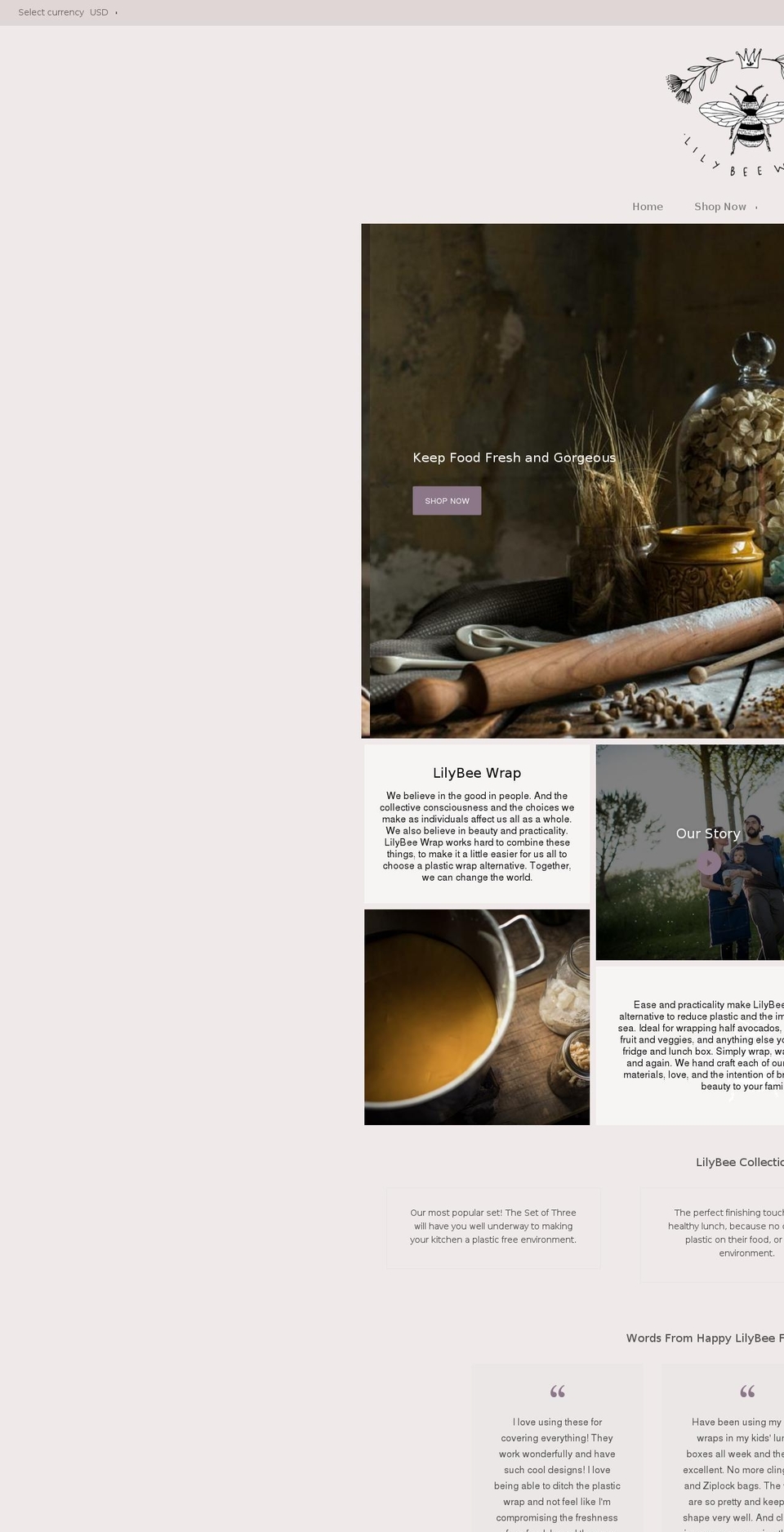 lilybeewrap-us.com — Shopify storefront screenshot