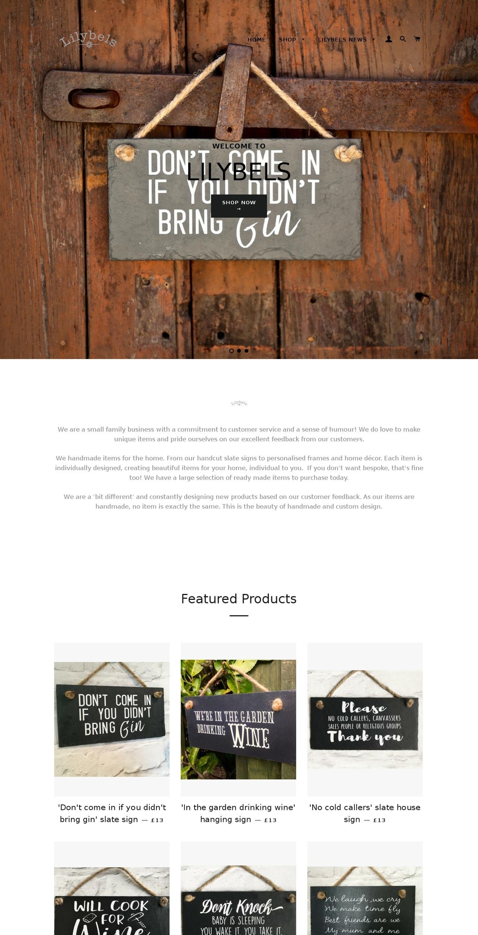lilybels.com shopify website screenshot