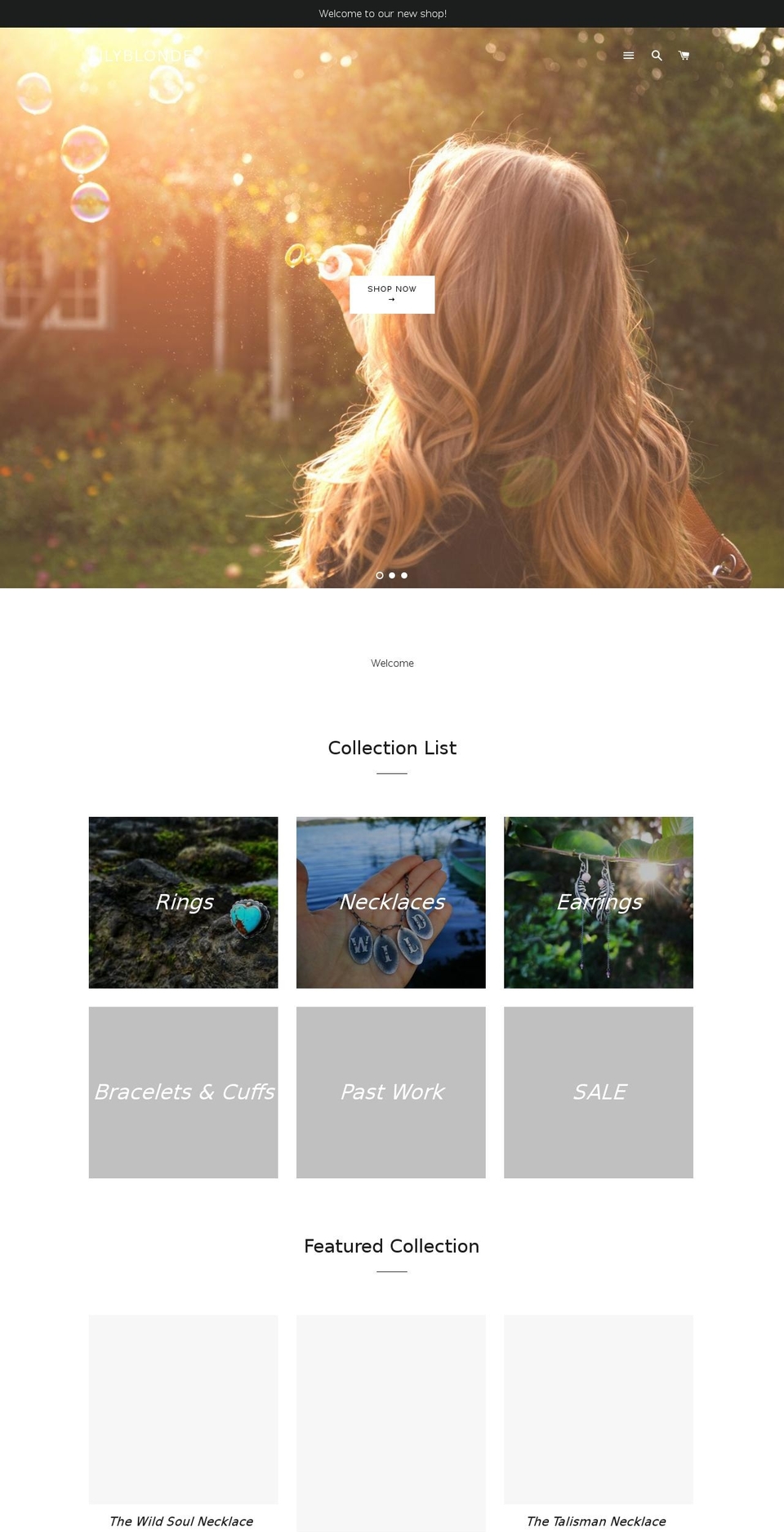 lilyblonde.com shopify website screenshot