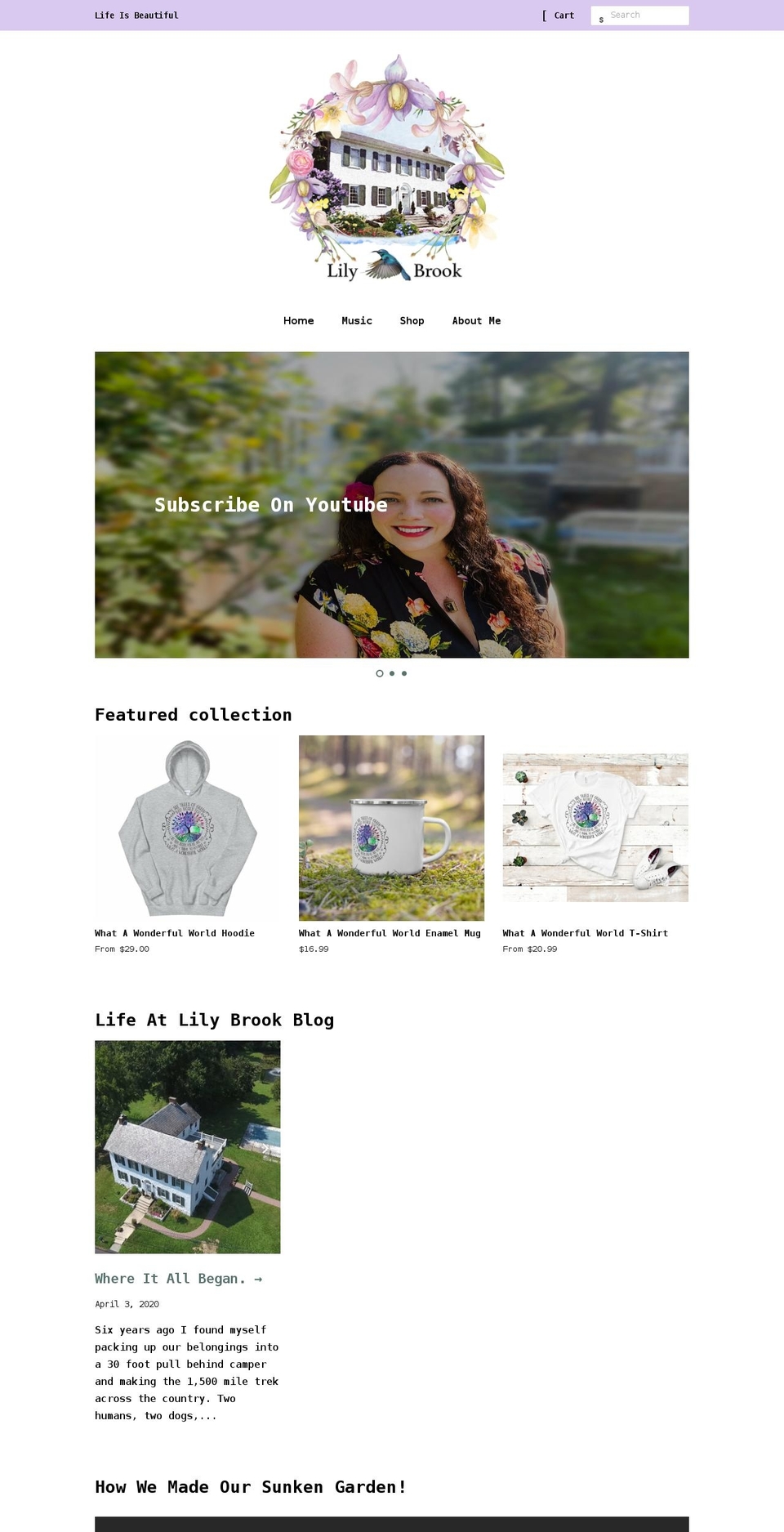 lilybrookhouse.com shopify website screenshot