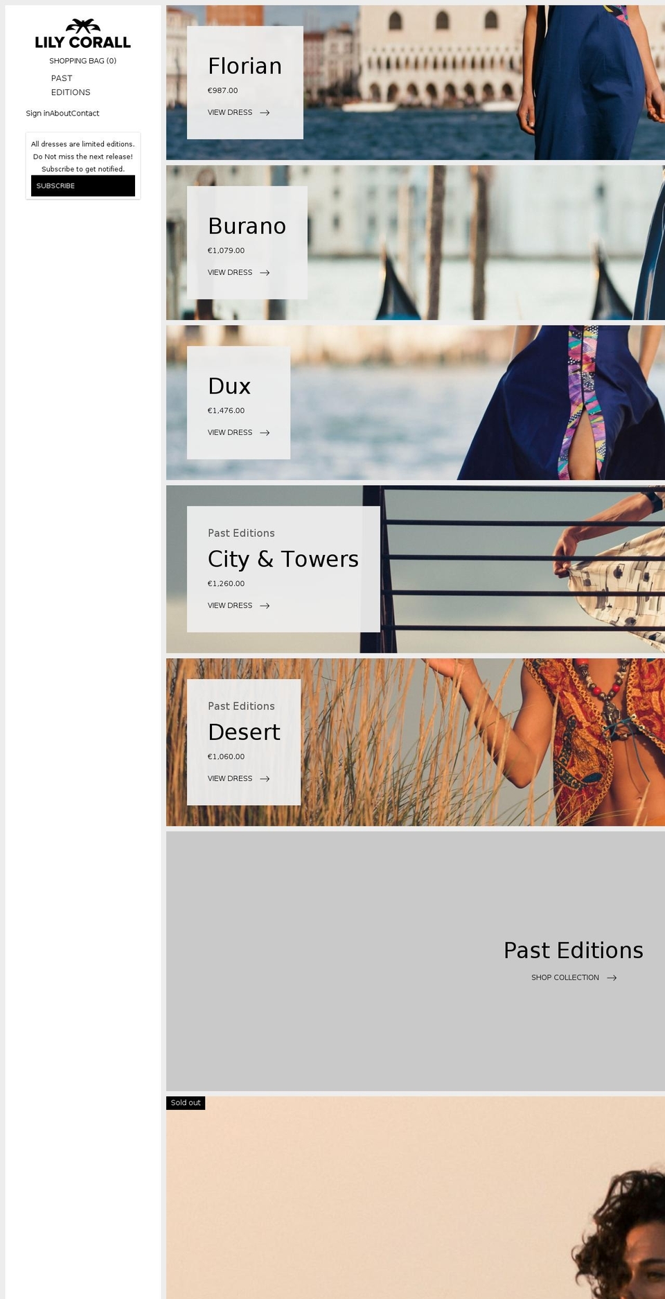 lilycorall.com — Shopify storefront screenshot