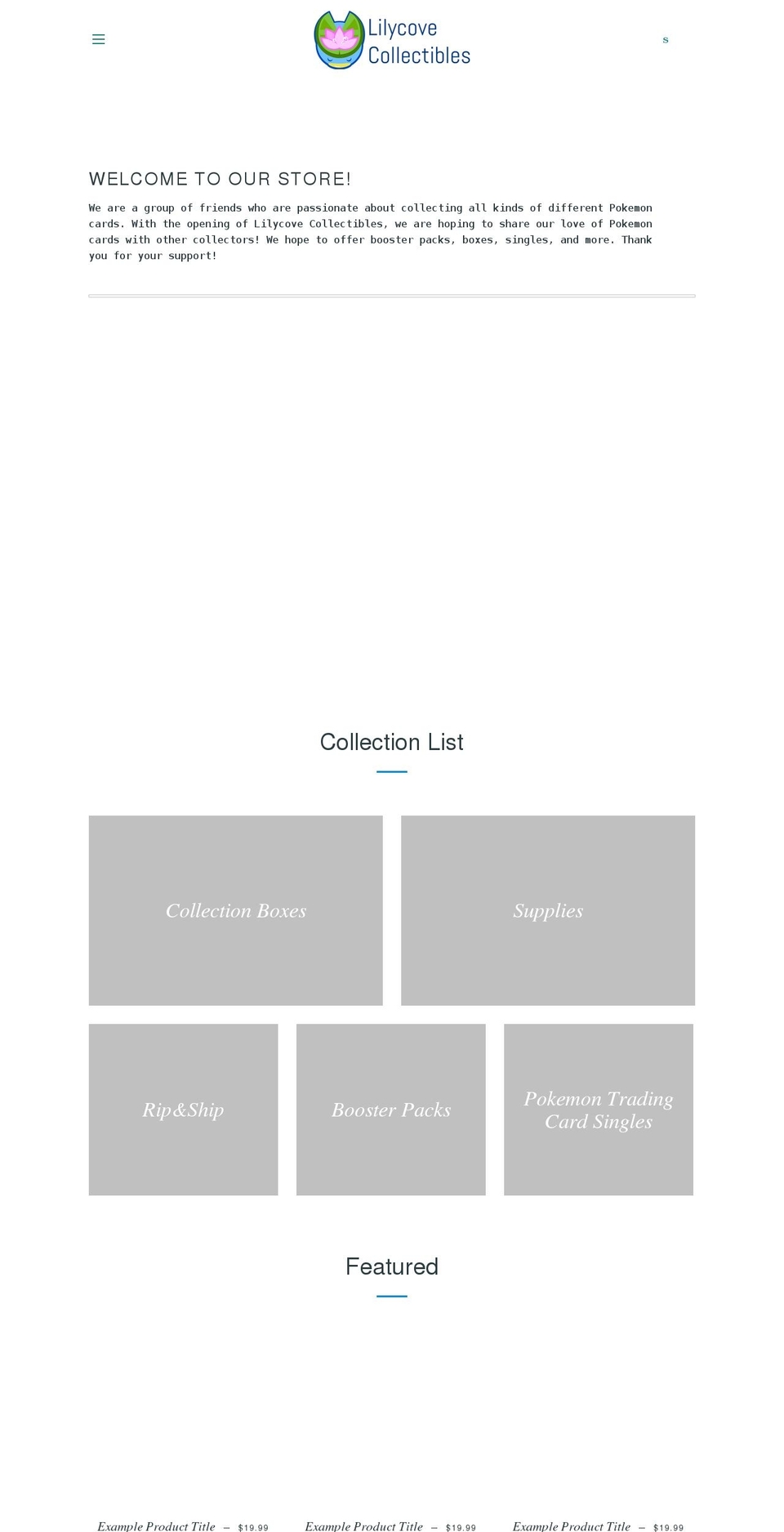 lilycovecollectibles.com shopify website screenshot