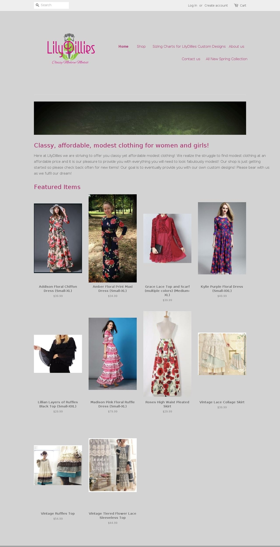 lilydillies.com shopify website screenshot