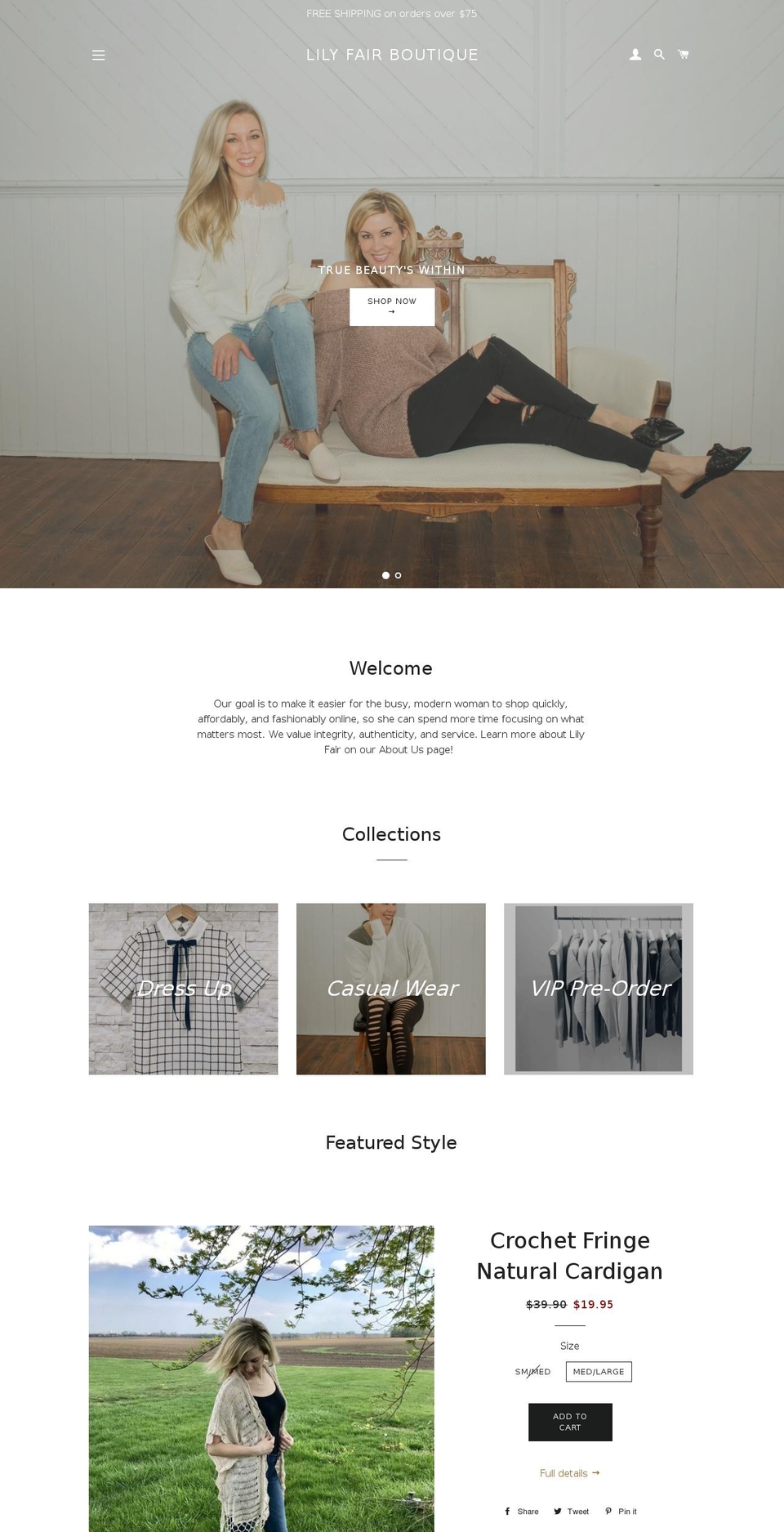lilyfairboutique.com — Shopify storefront screenshot