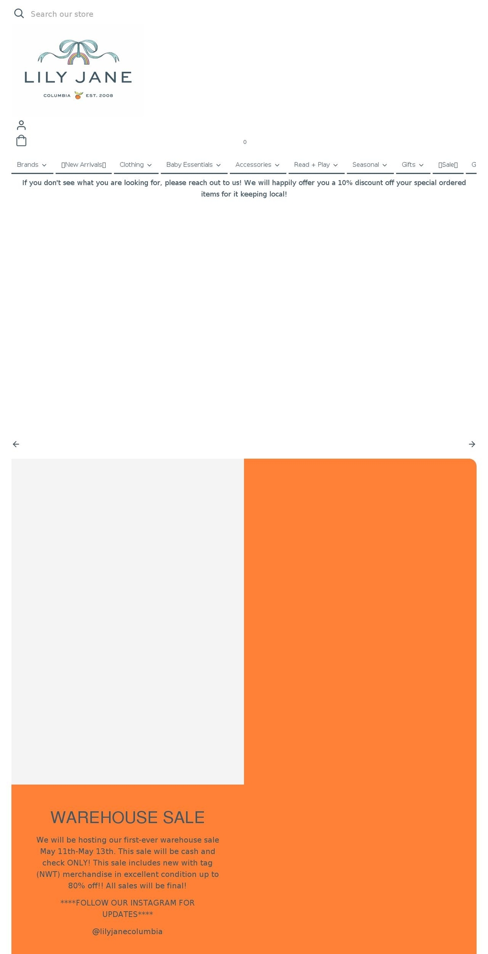 lilyjanecolumbia.com shopify website screenshot