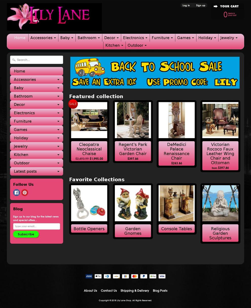 lilylaneshop.com — Shopify storefront screenshot