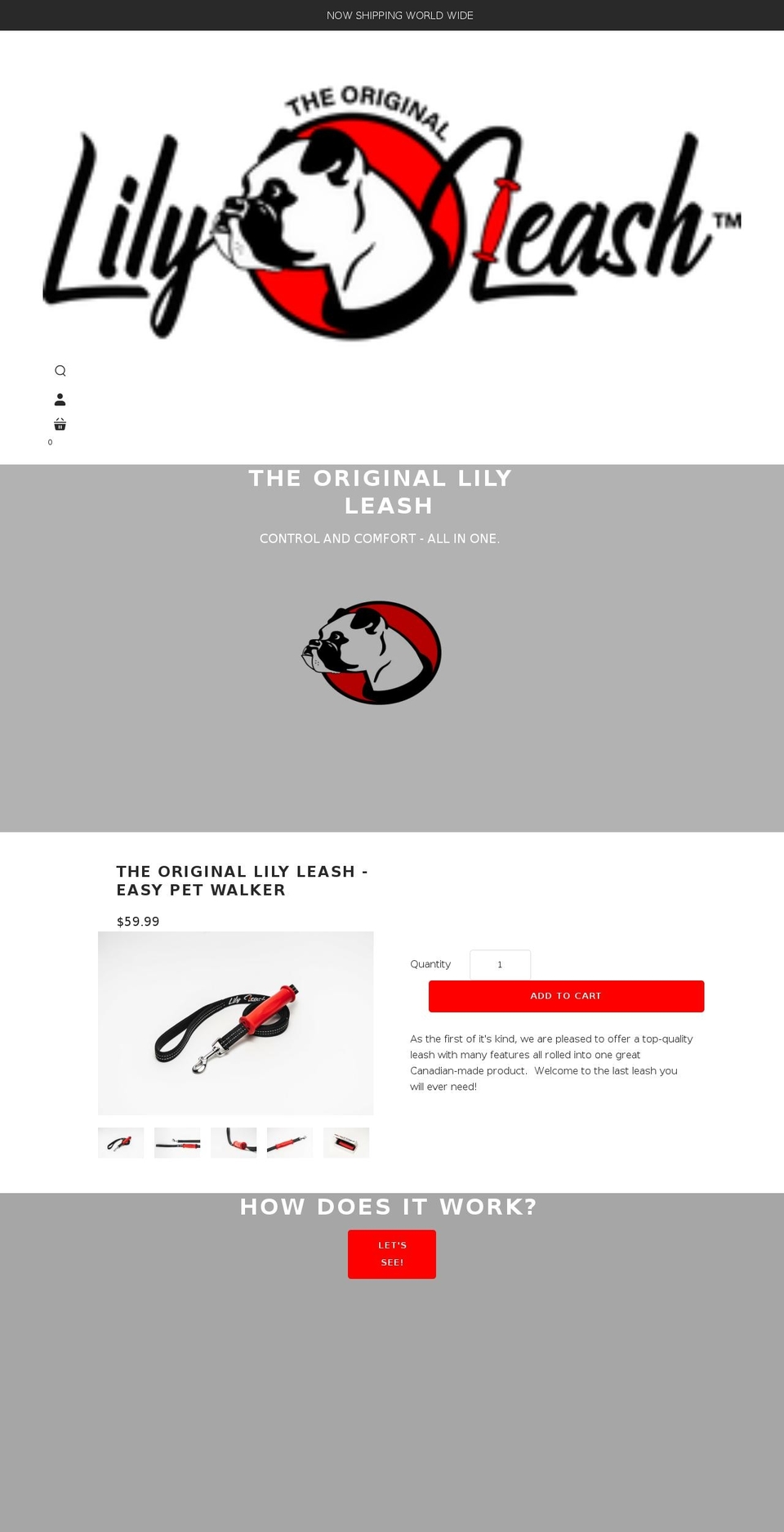 lilyleash.com shopify website screenshot