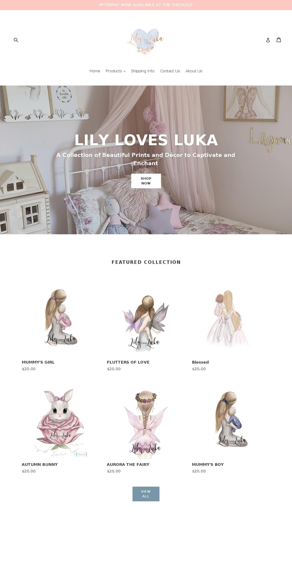 lilylovesluka.com — Shopify storefront screenshot