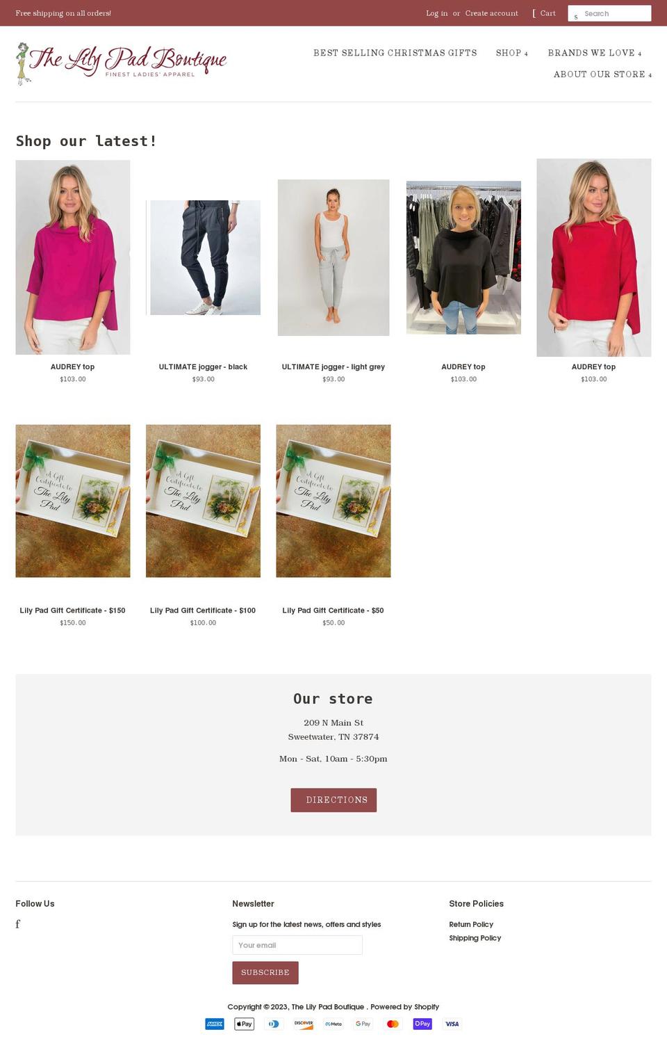 lilypadboutiqueonline.com shopify website screenshot