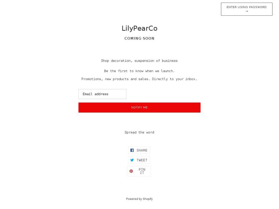lilypearco.com shopify website screenshot