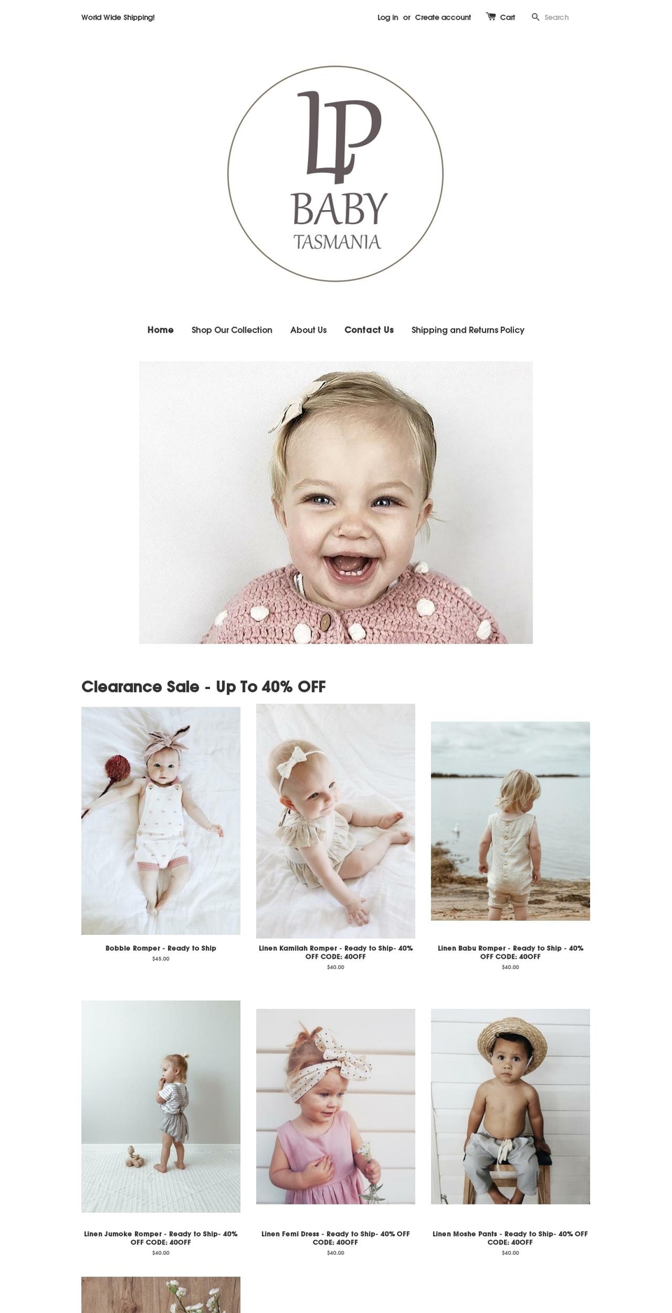 lilypilybaby.boutique shopify website screenshot