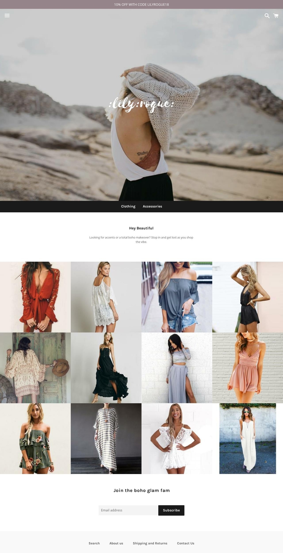 lilyrogue.com — Shopify storefront screenshot
