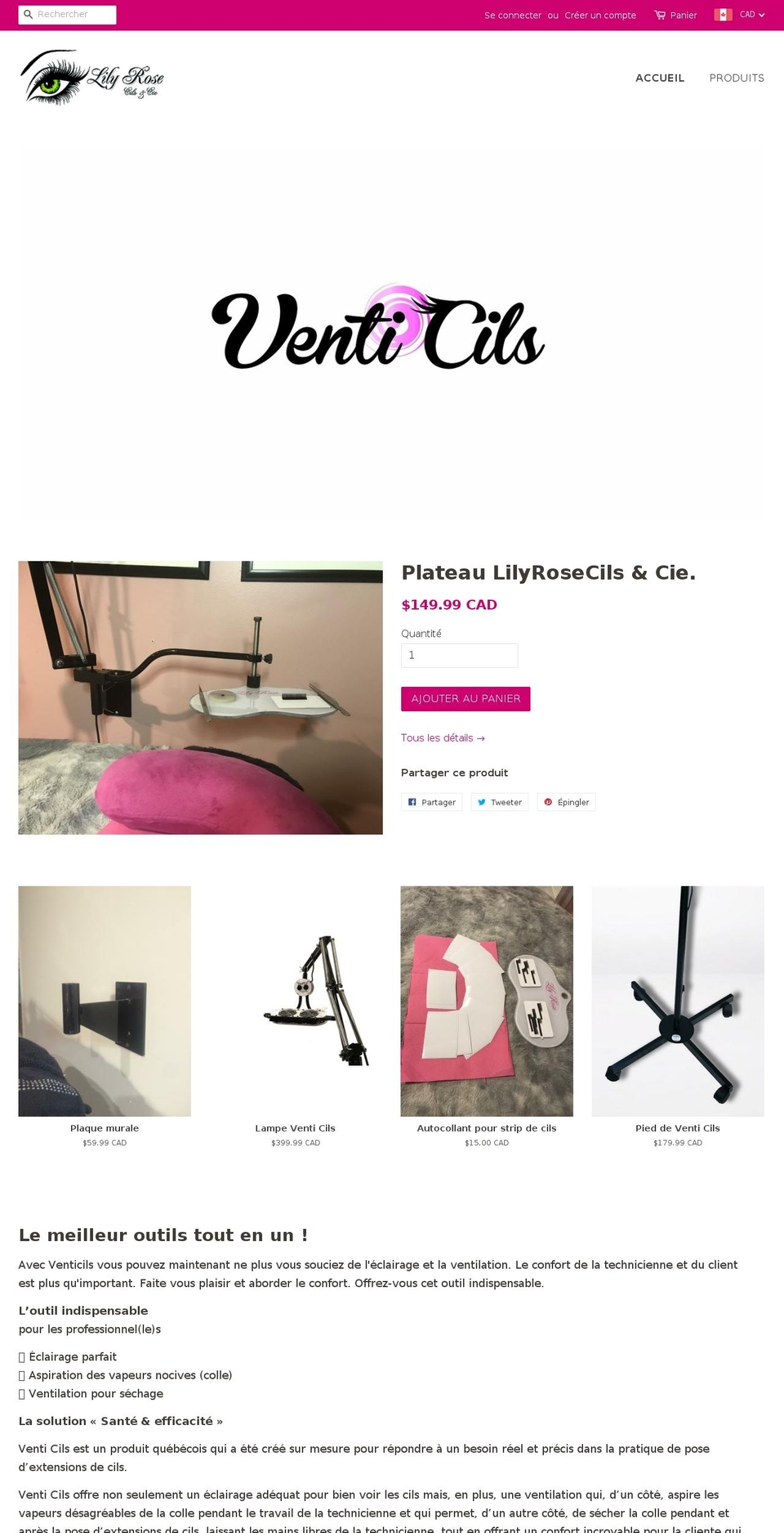 lilyrosecils.com — Shopify storefront screenshot
