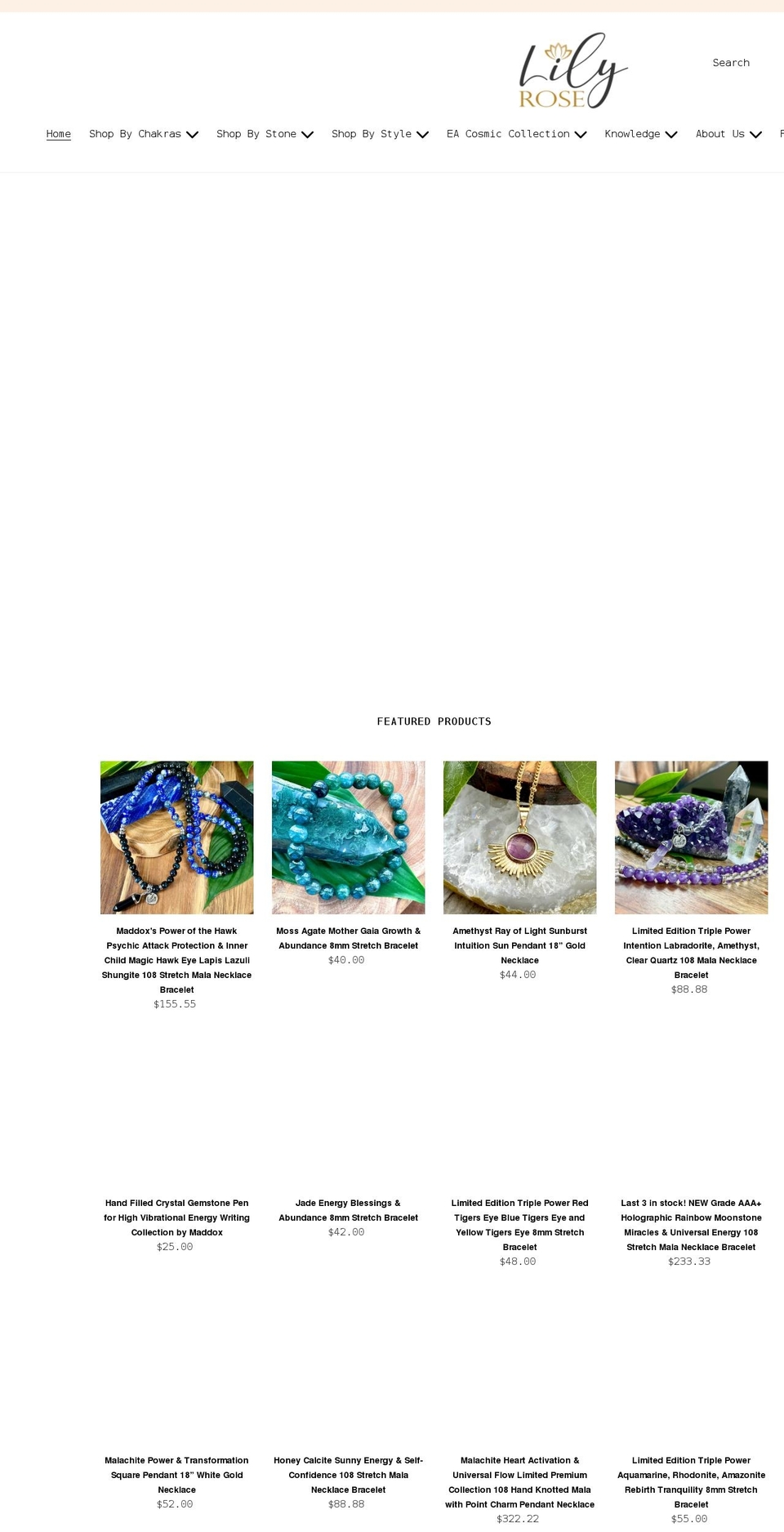 lilyrosejewelryco.com shopify website screenshot
