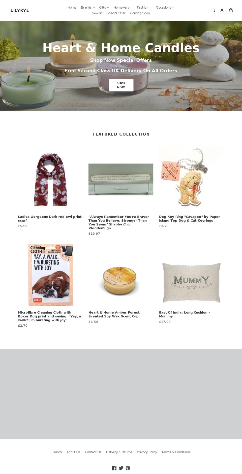 lilyrye.com — Shopify storefront screenshot