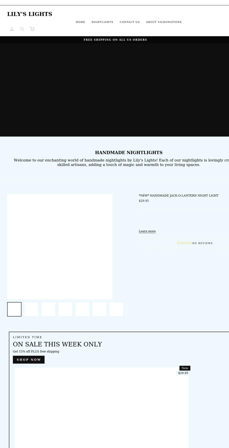 lilyslights.com shopify website screenshot
