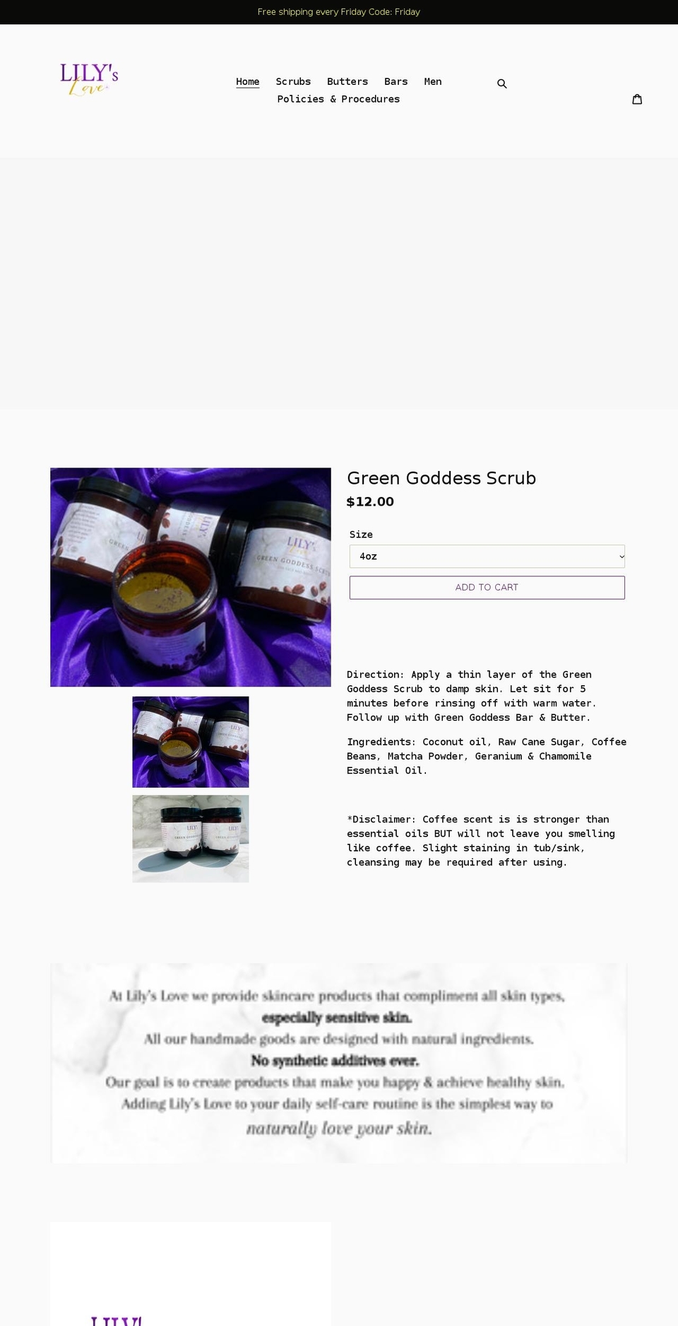 lilysloveproducts.com shopify website screenshot