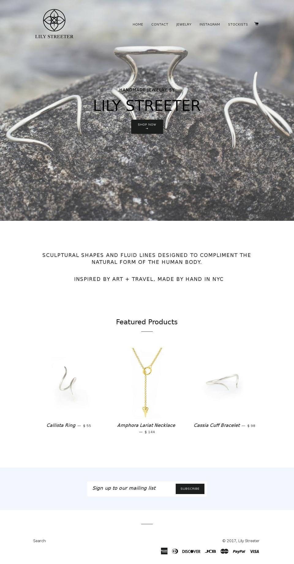 lilystreeter.com shopify website screenshot