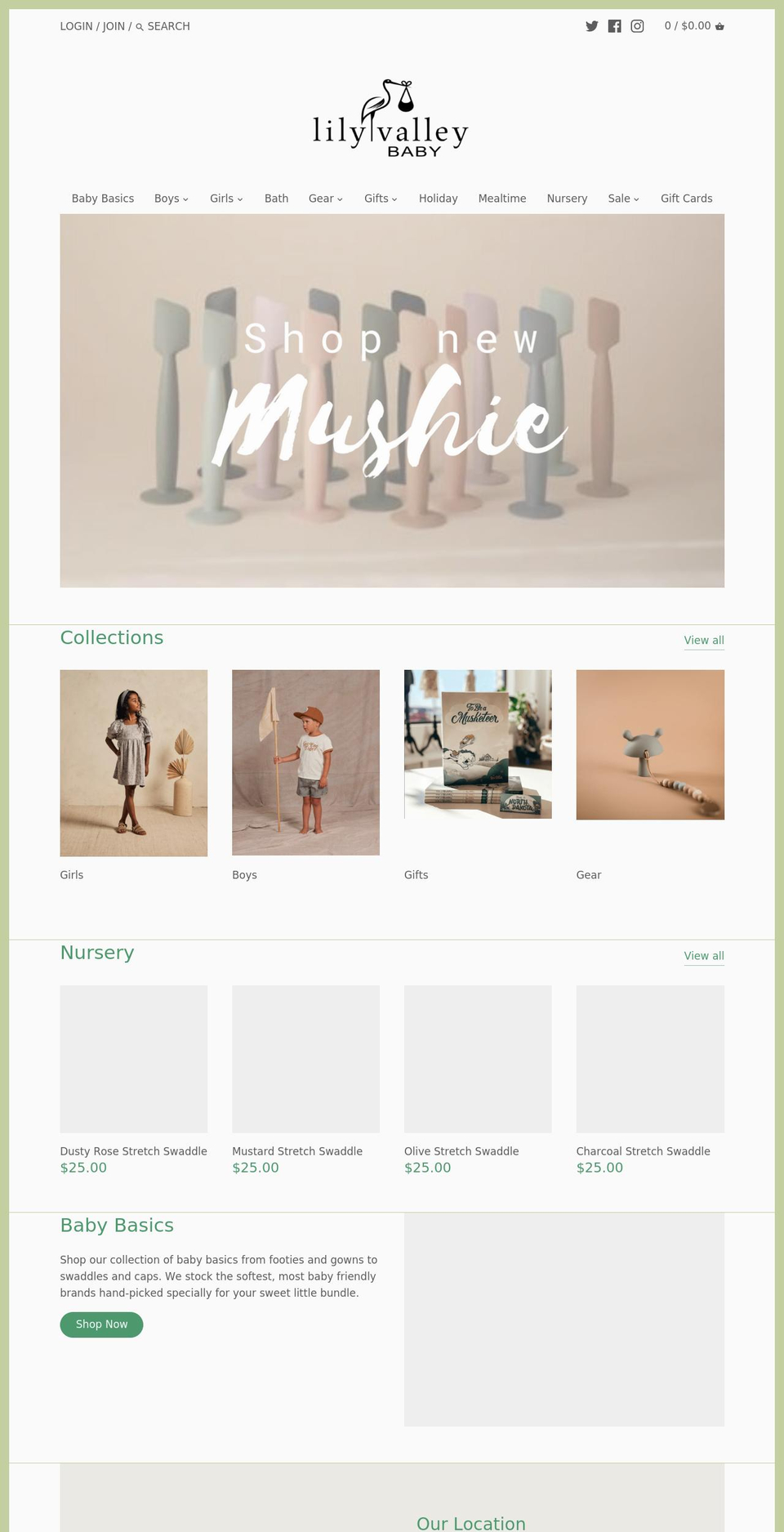 lilyvalleybaby.com shopify website screenshot